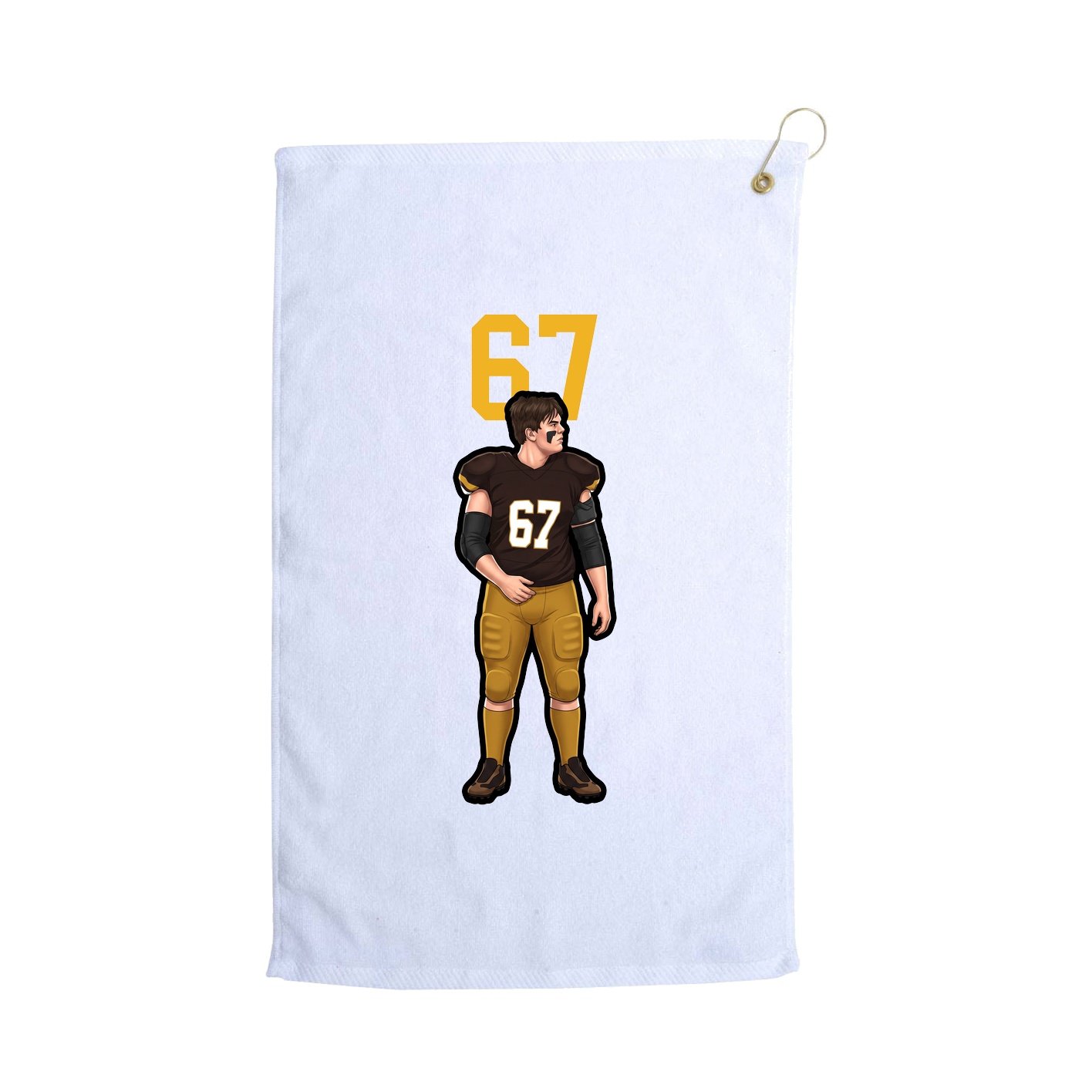 Golf Towel — Number Top in White