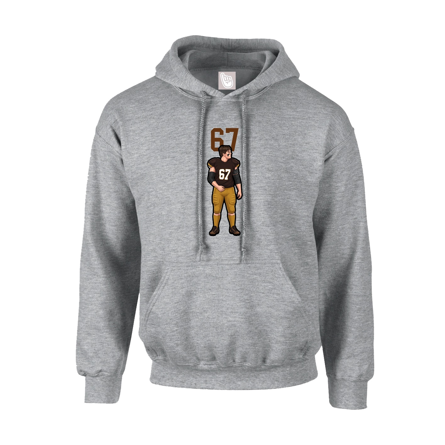 Youth Hoodie — Number Top in Grey