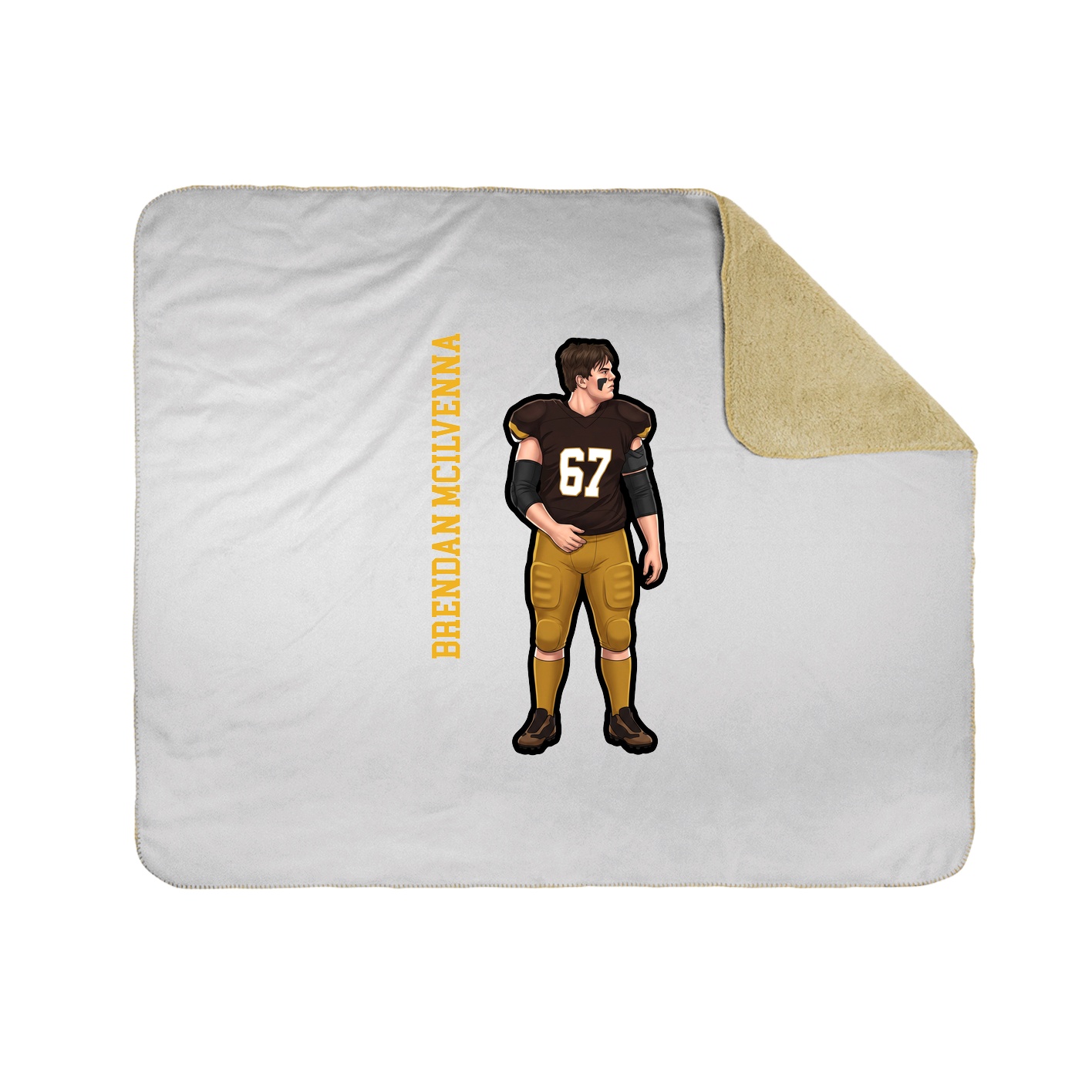 Throw Blanket — Name Vertical in White