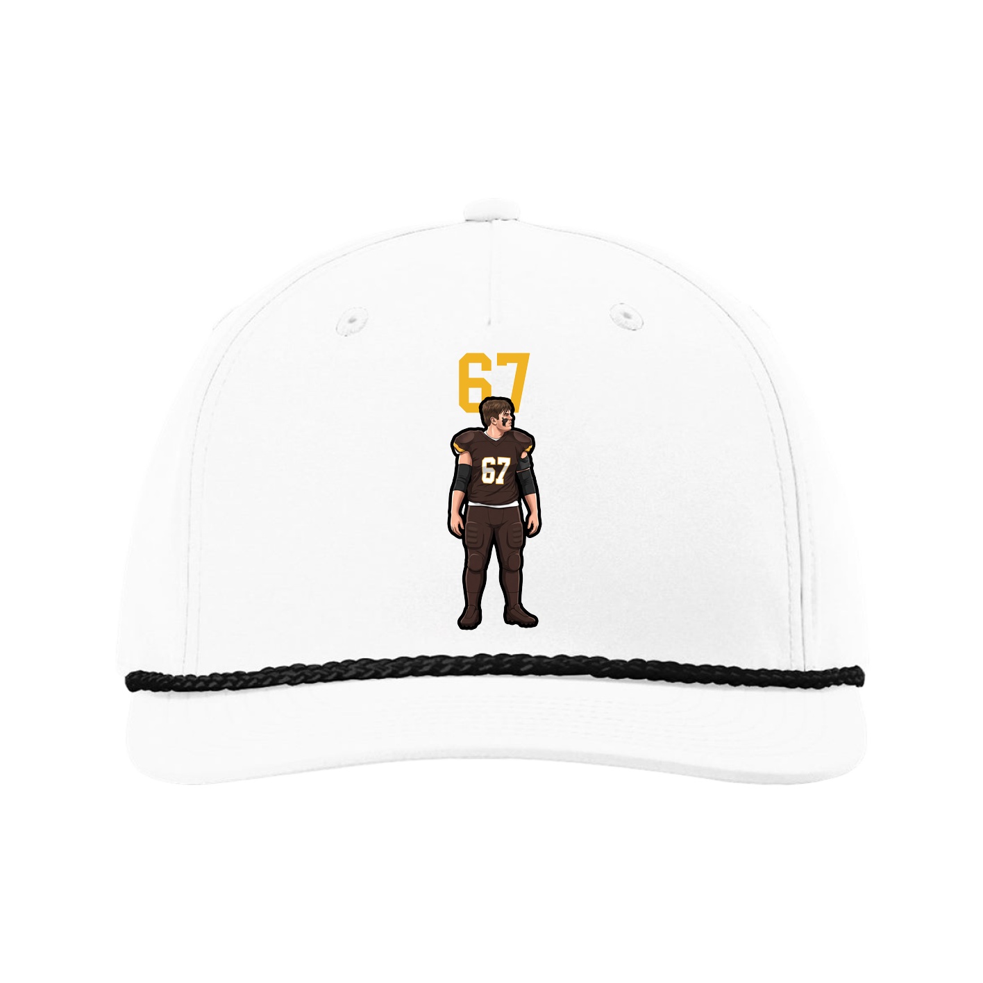 Five-Panel Classic Rope Cap — Number Top in White