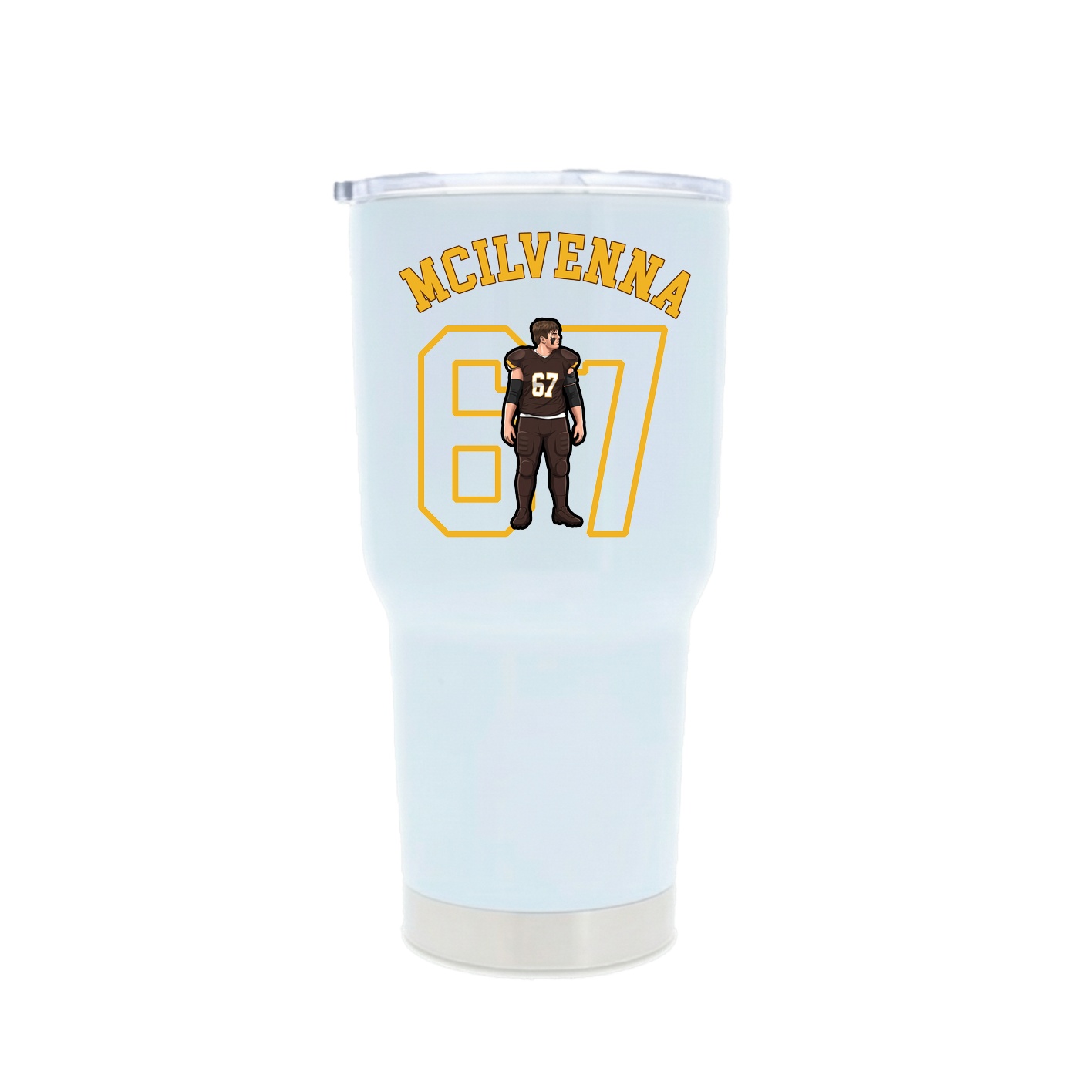 30oz Stainless Steel Tumbler — Shirsey Arch in White