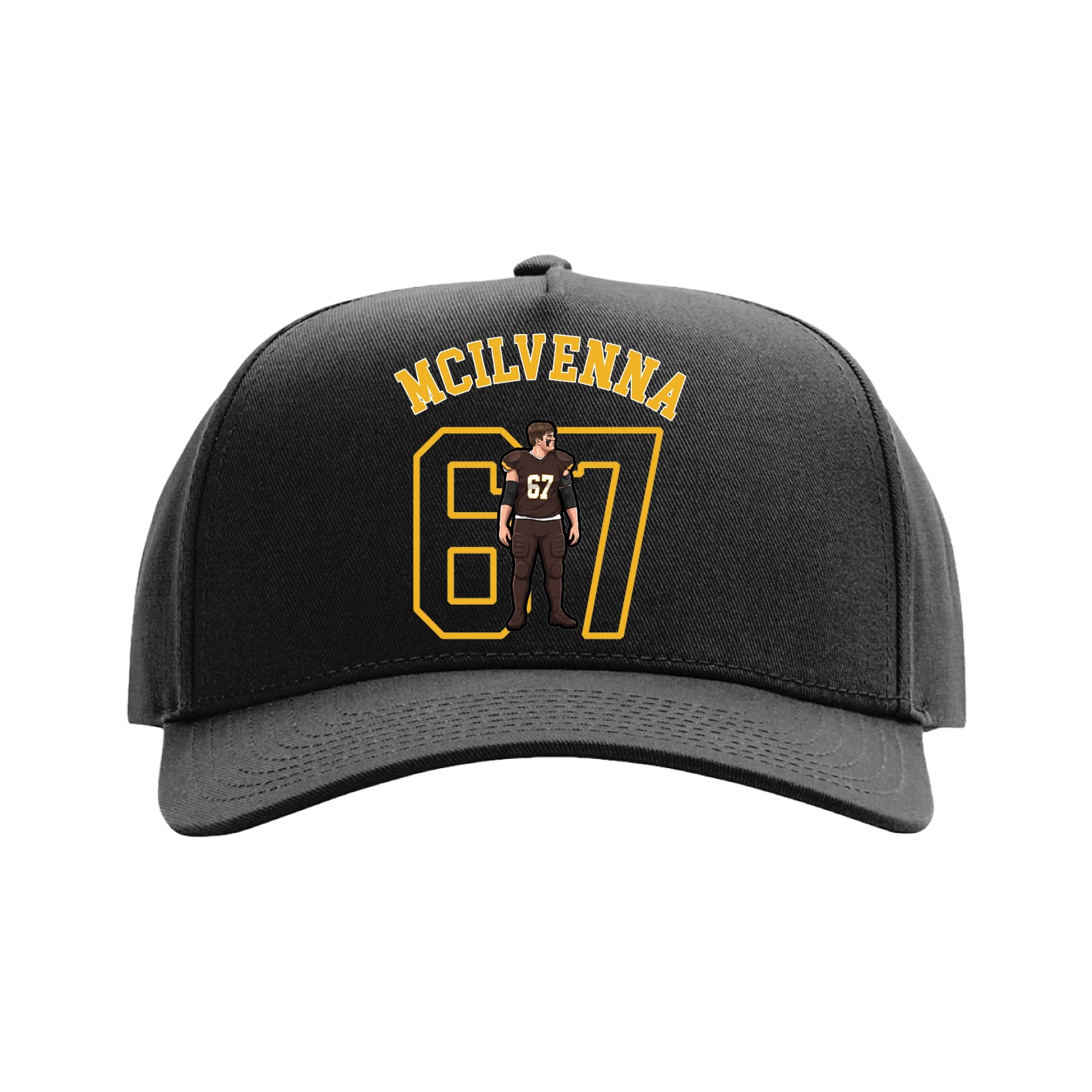 Full Fabric Five-Panel Champ Cap — Shirsey Arch in Black