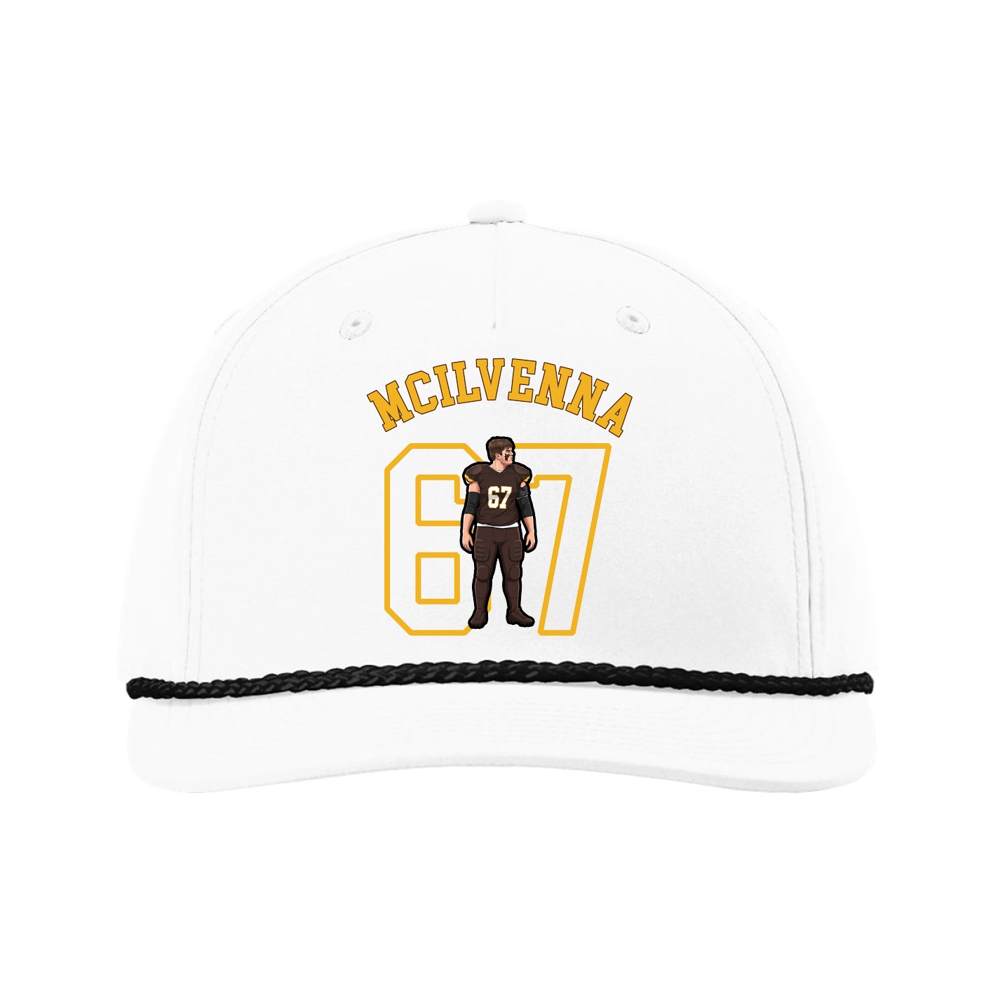Five-Panel Classic Rope Cap — Shirsey Arch in White