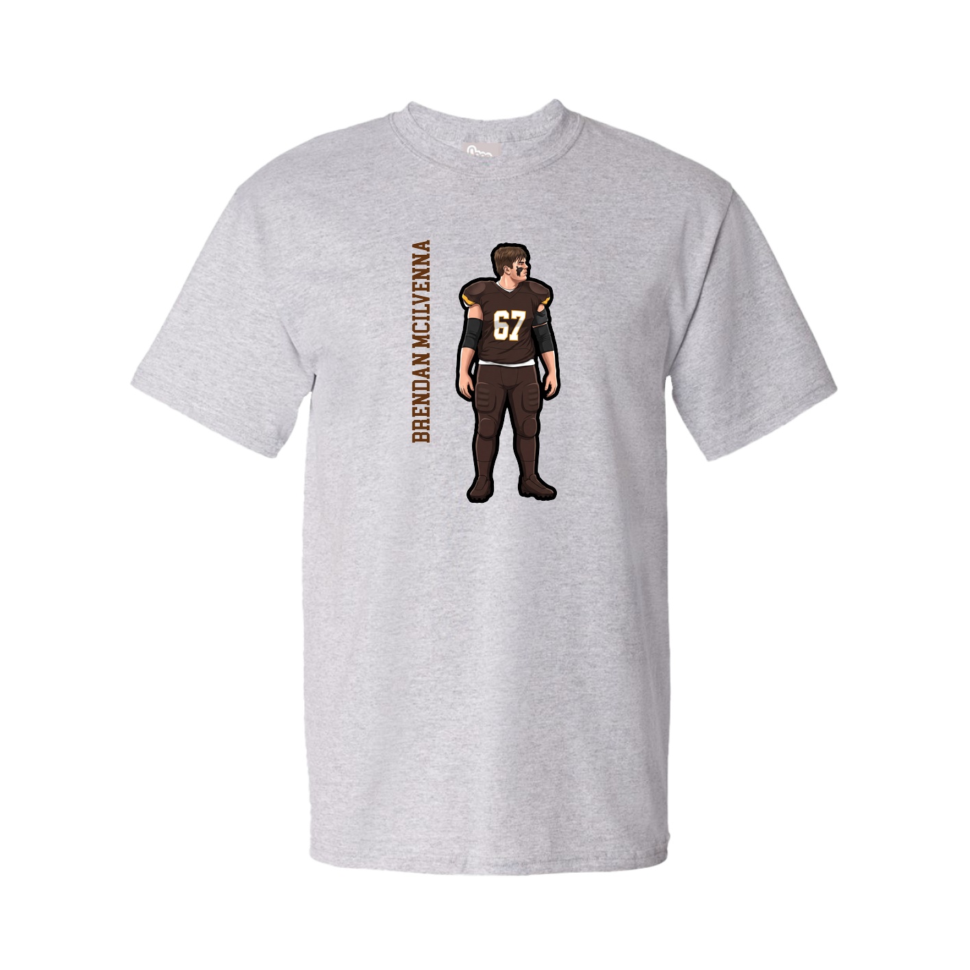 Tee — Name Vertical in Grey