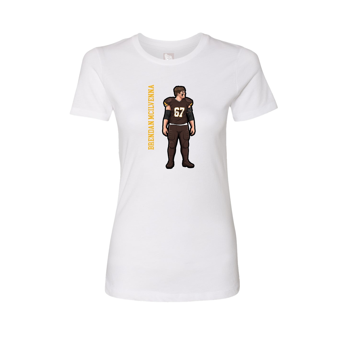 Womens Tee — Name Vertical in White