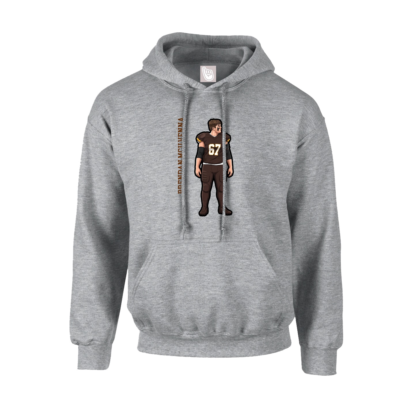 Youth Hoodie — Name Vertical in Grey