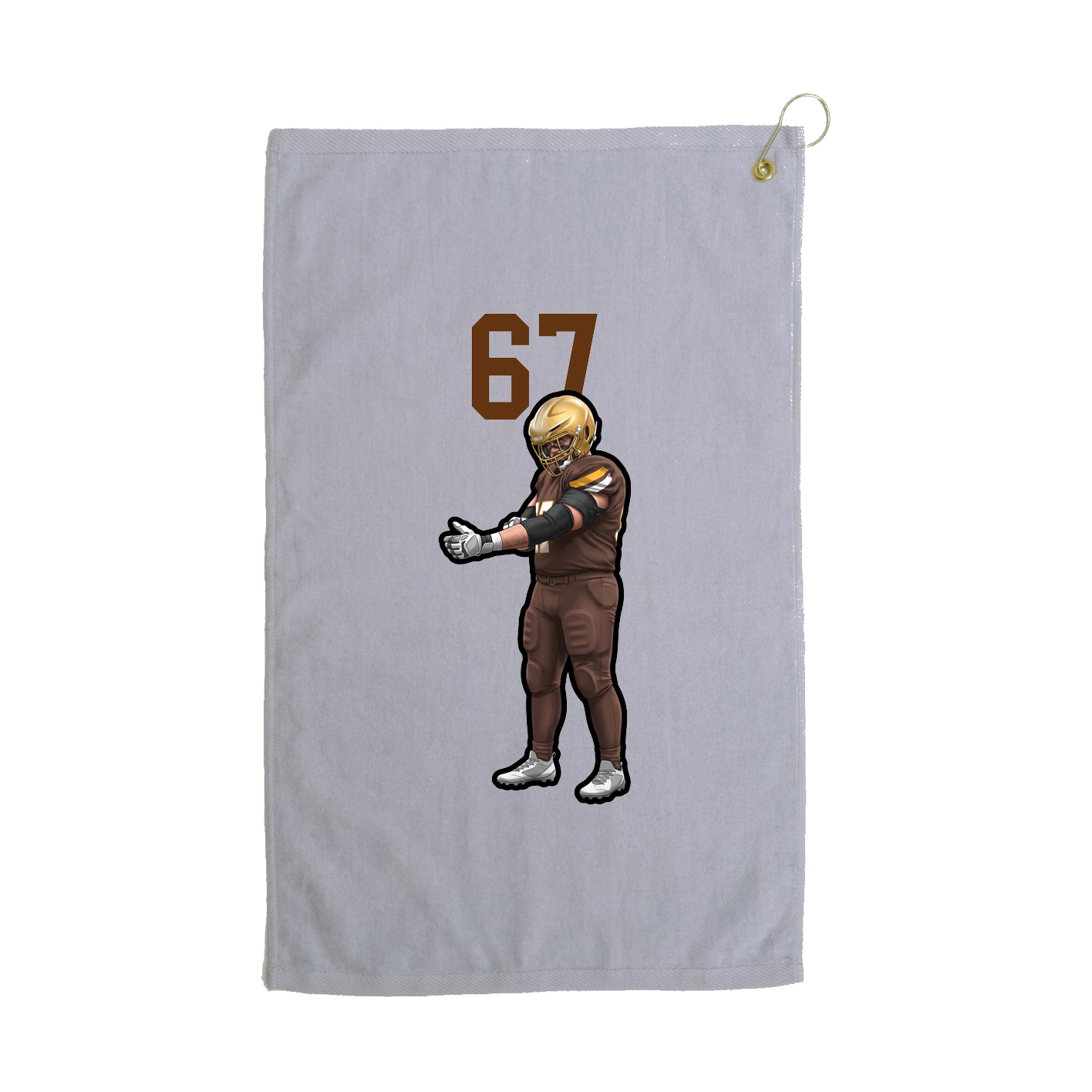 Golf Towel — Number Top in Grey
