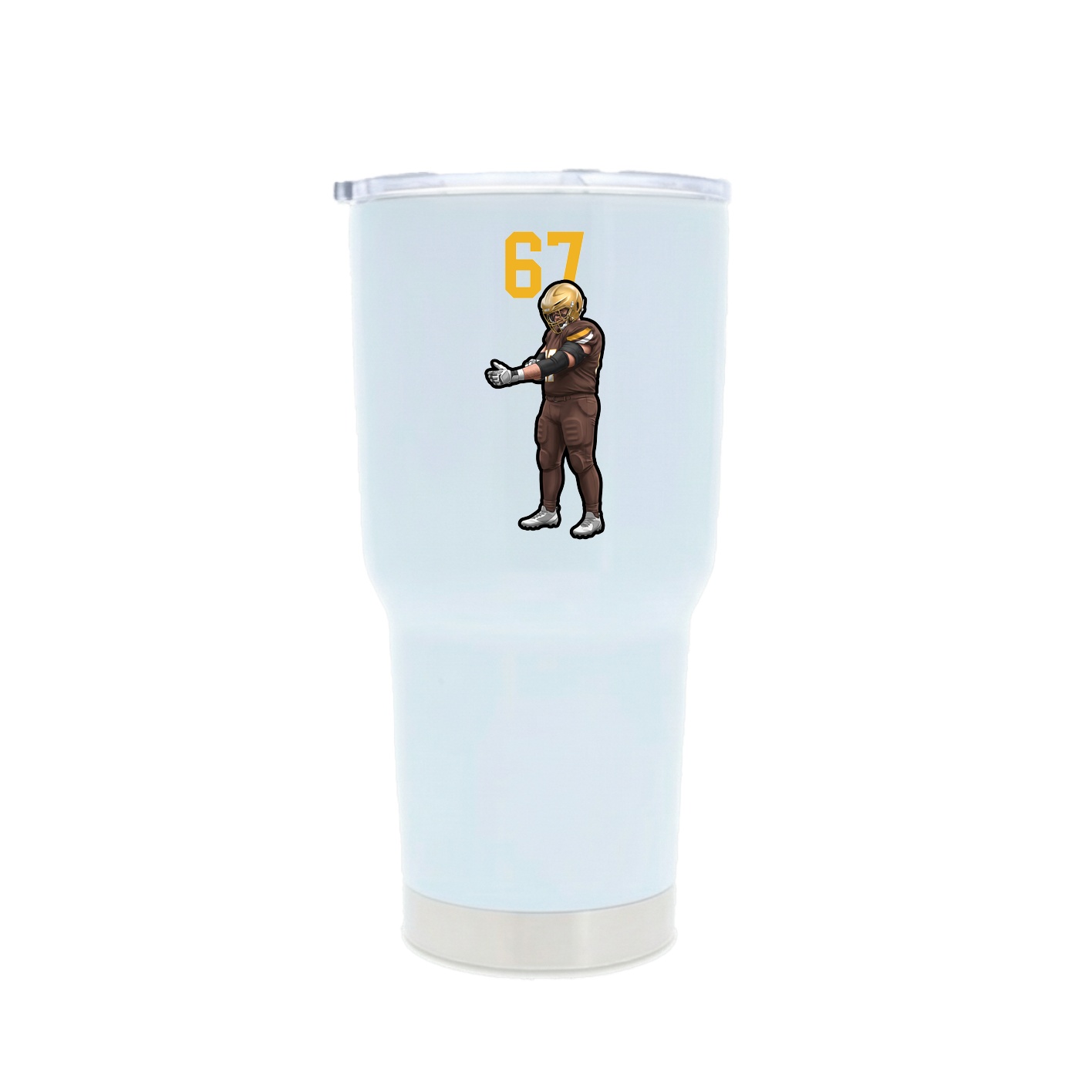 30oz Stainless Steel Tumbler — Number Top in White