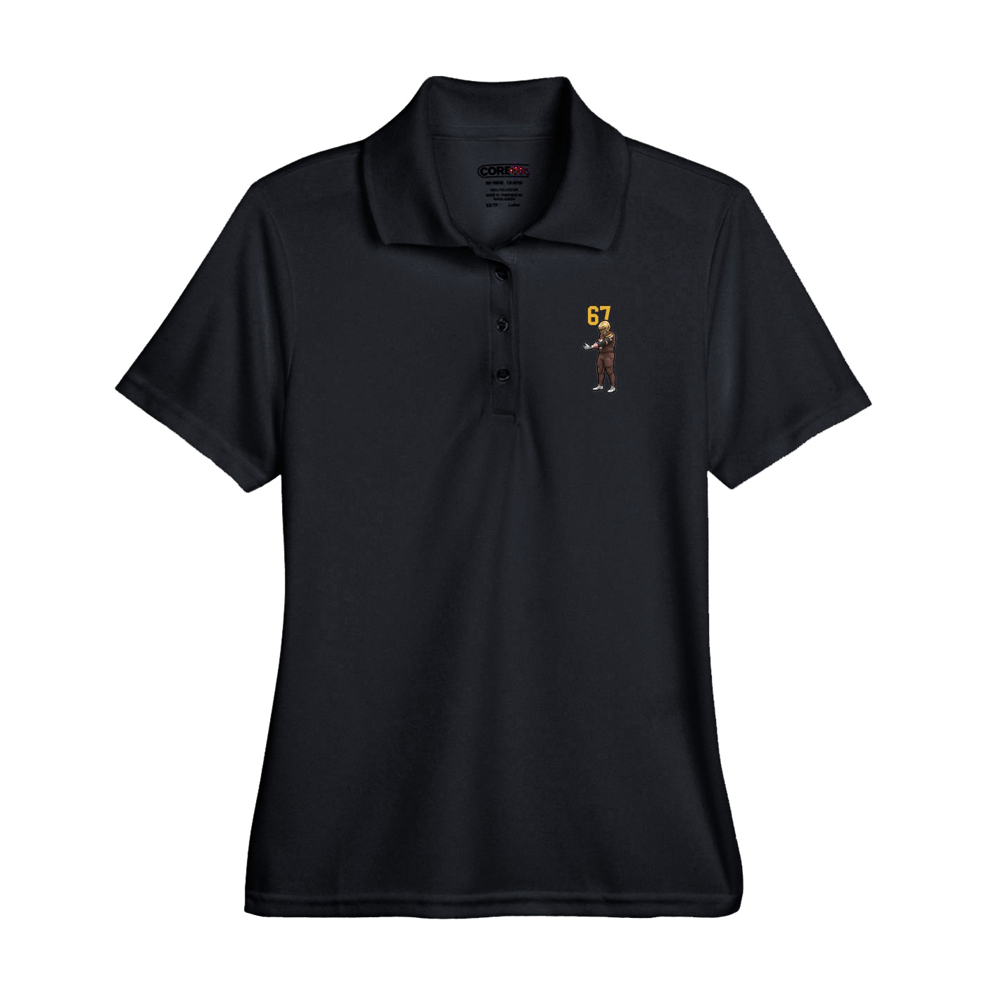 Performance Polo — Number Top in Black