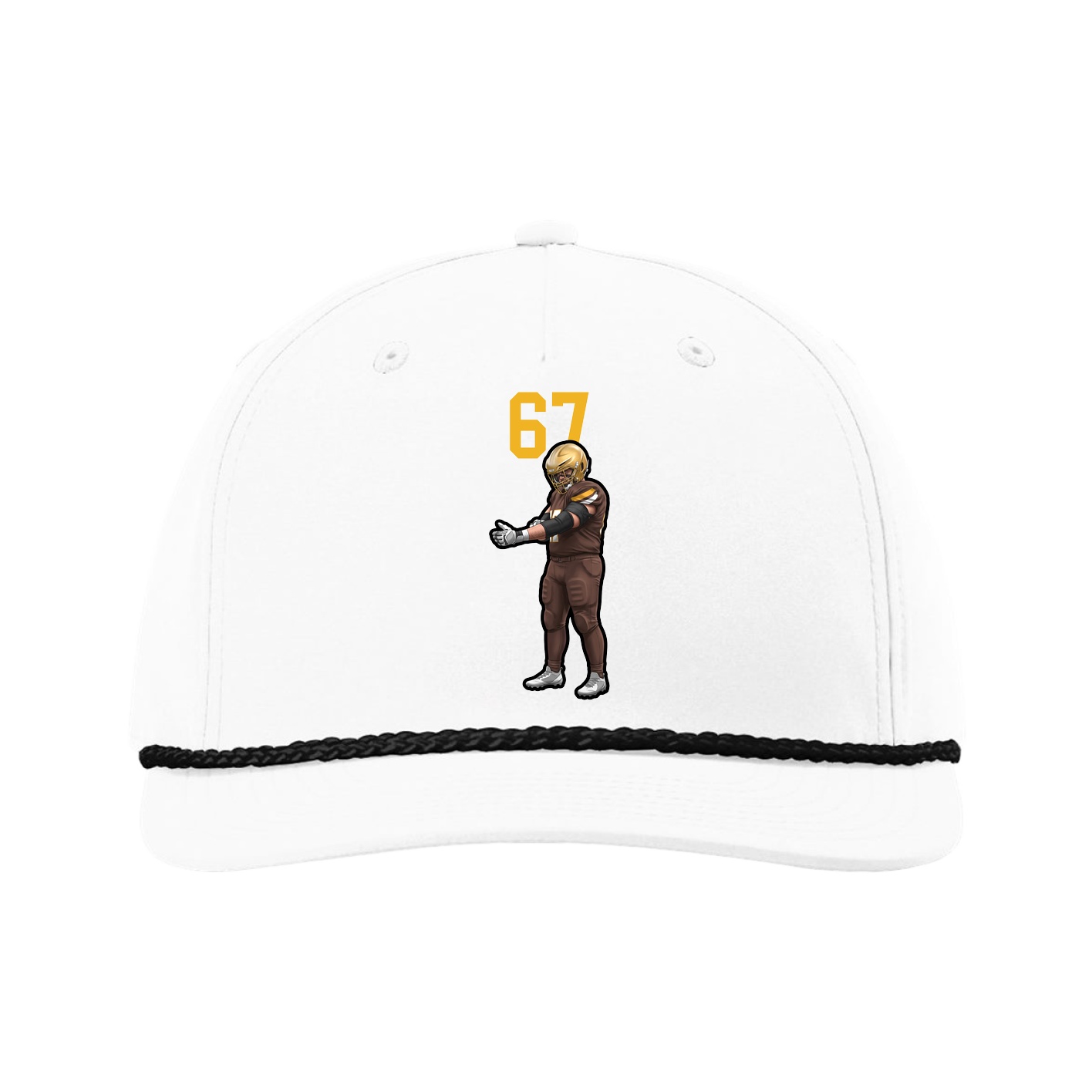 Five-Panel Classic Rope Cap — Number Top in White