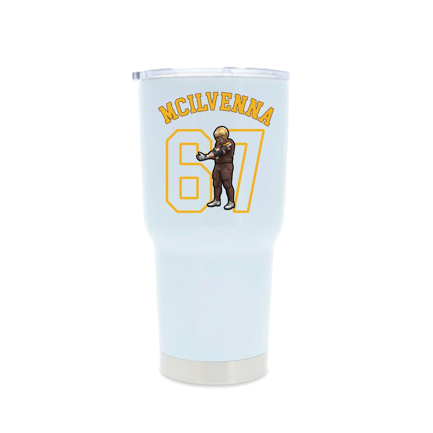 30oz Stainless Steel Tumbler — Shirsey Arch in White