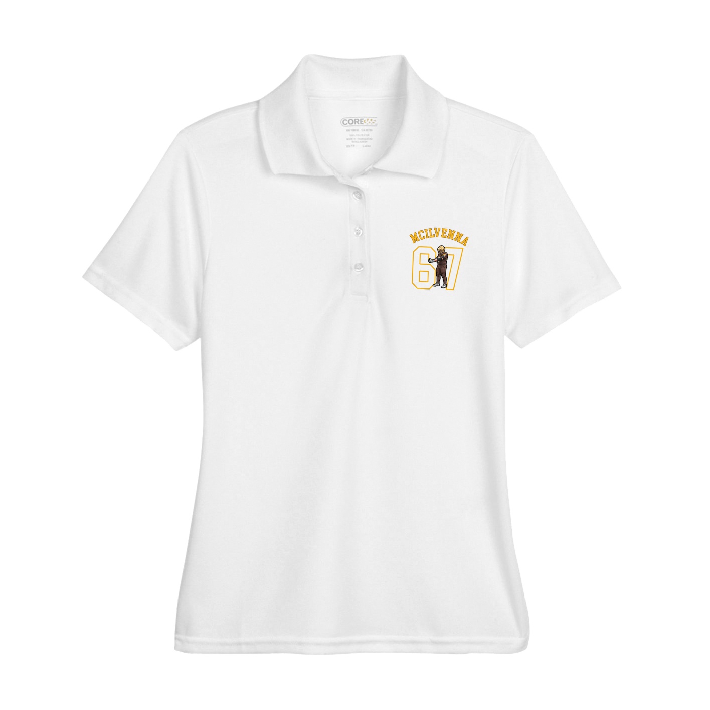 Womens Performance Polo — Shirsey Arch in White