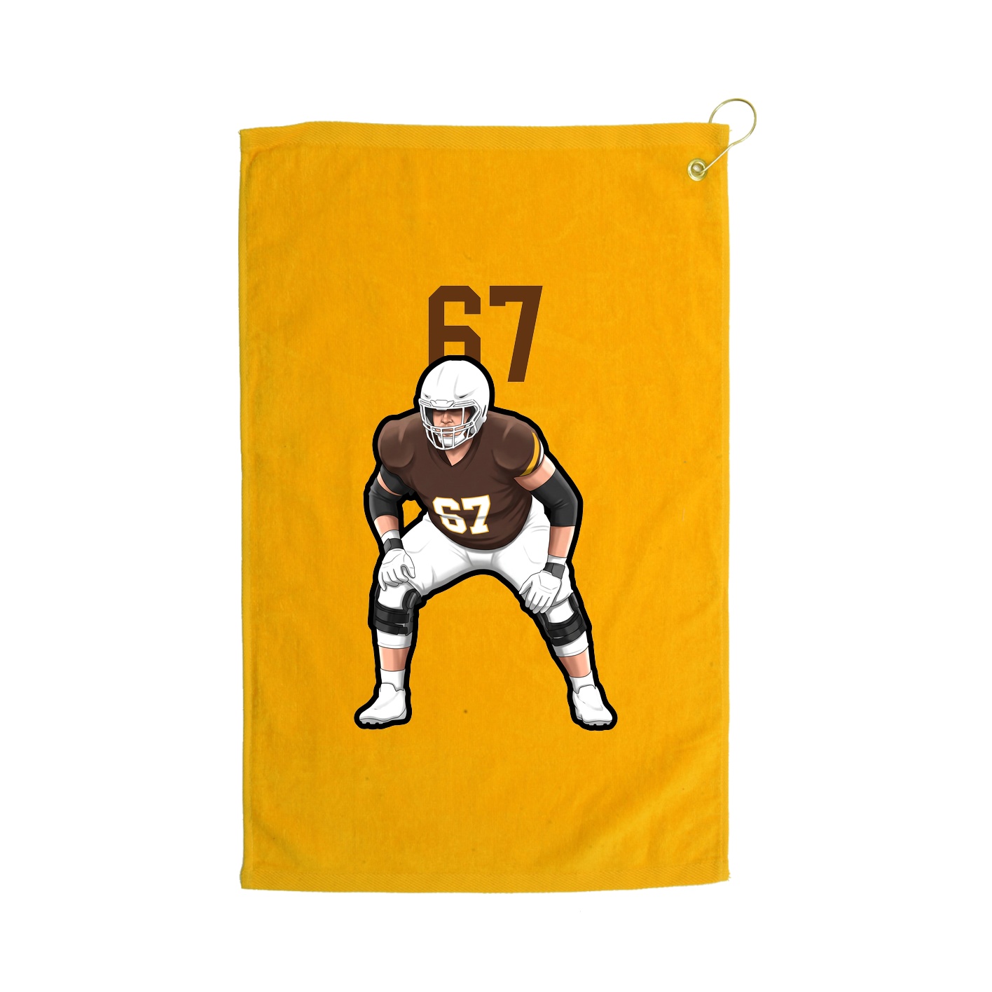 Golf Towel — Number Top in Gold