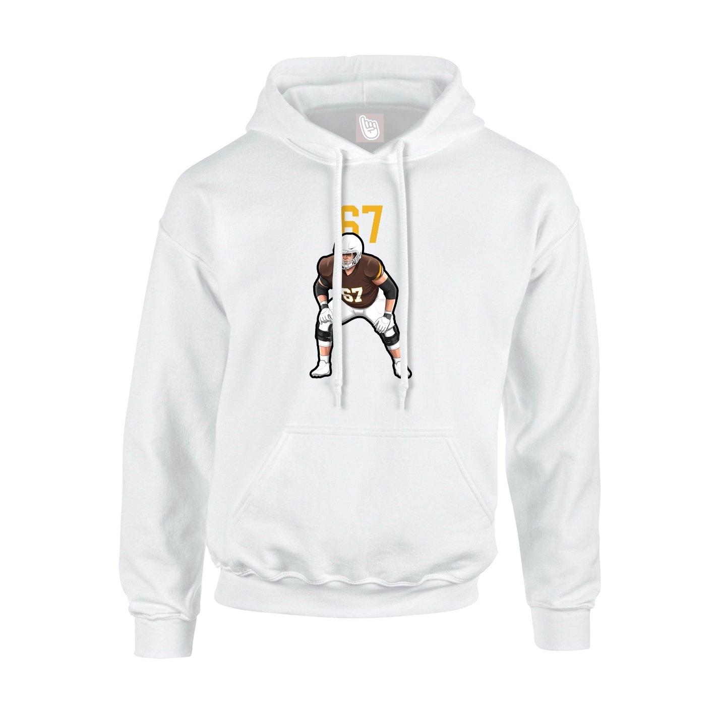 Youth Hoodie — Number Top in White