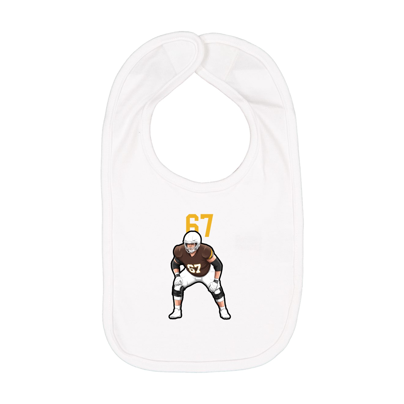 Infant Bib — Number Top in White