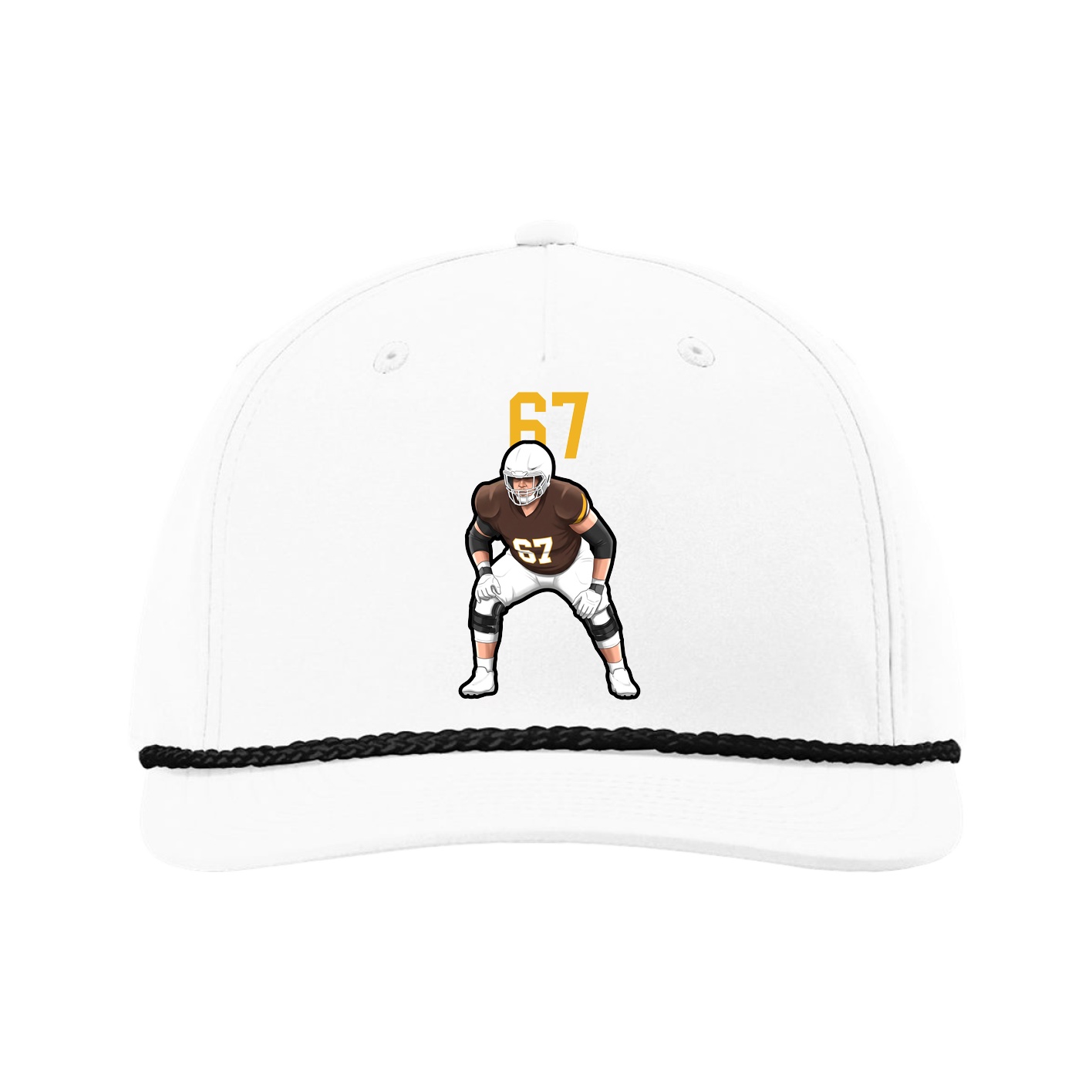Five-Panel Classic Rope Cap — Number Top in White