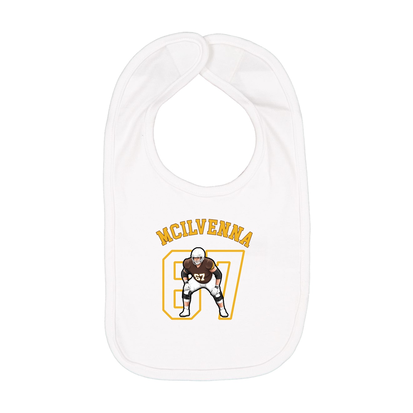 Infant Bib — Shirsey Arch in White