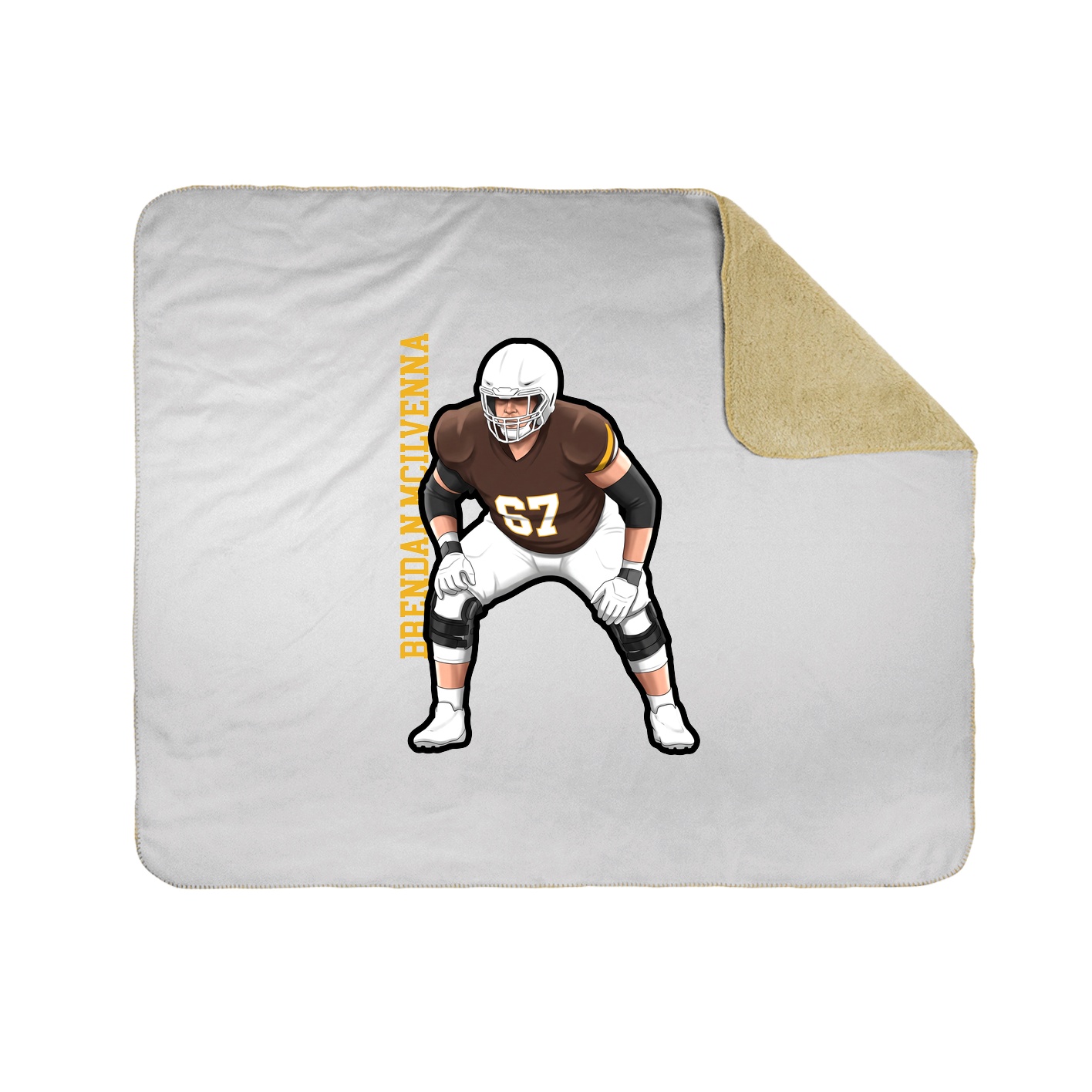 Throw Blanket — Name Vertical in White
