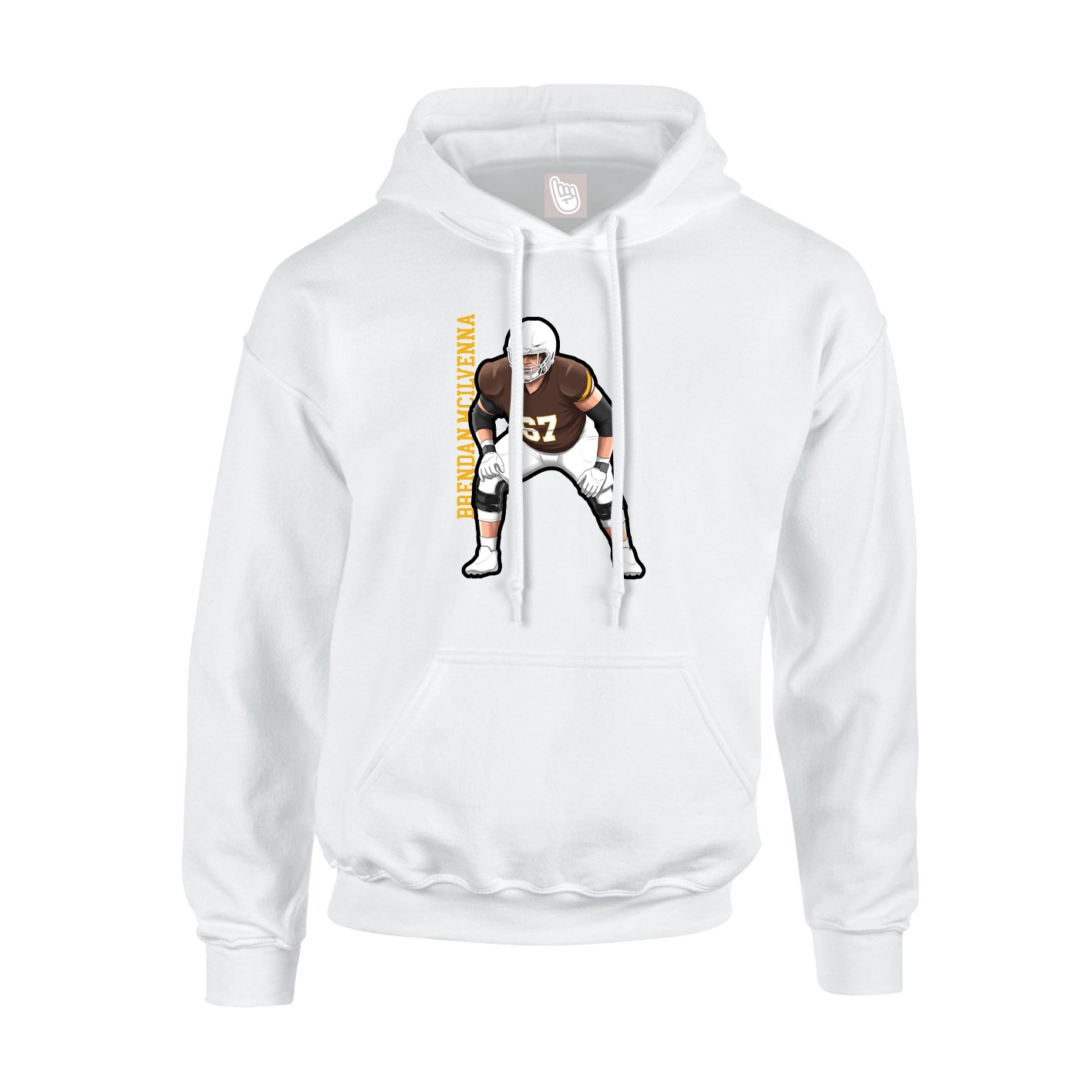 Youth Hoodie — Name Vertical in White