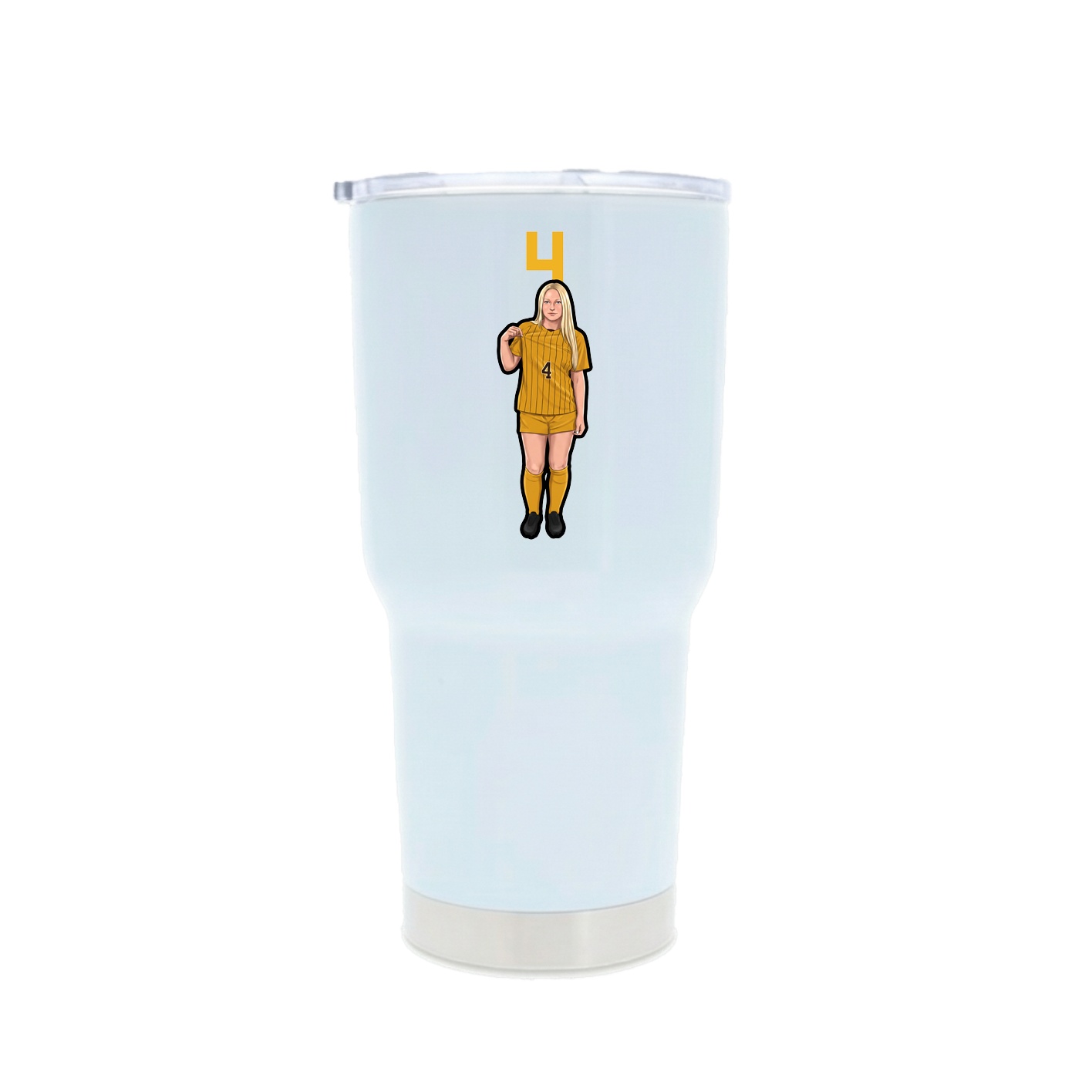 30oz Stainless Steel Tumbler — Number Top in White
