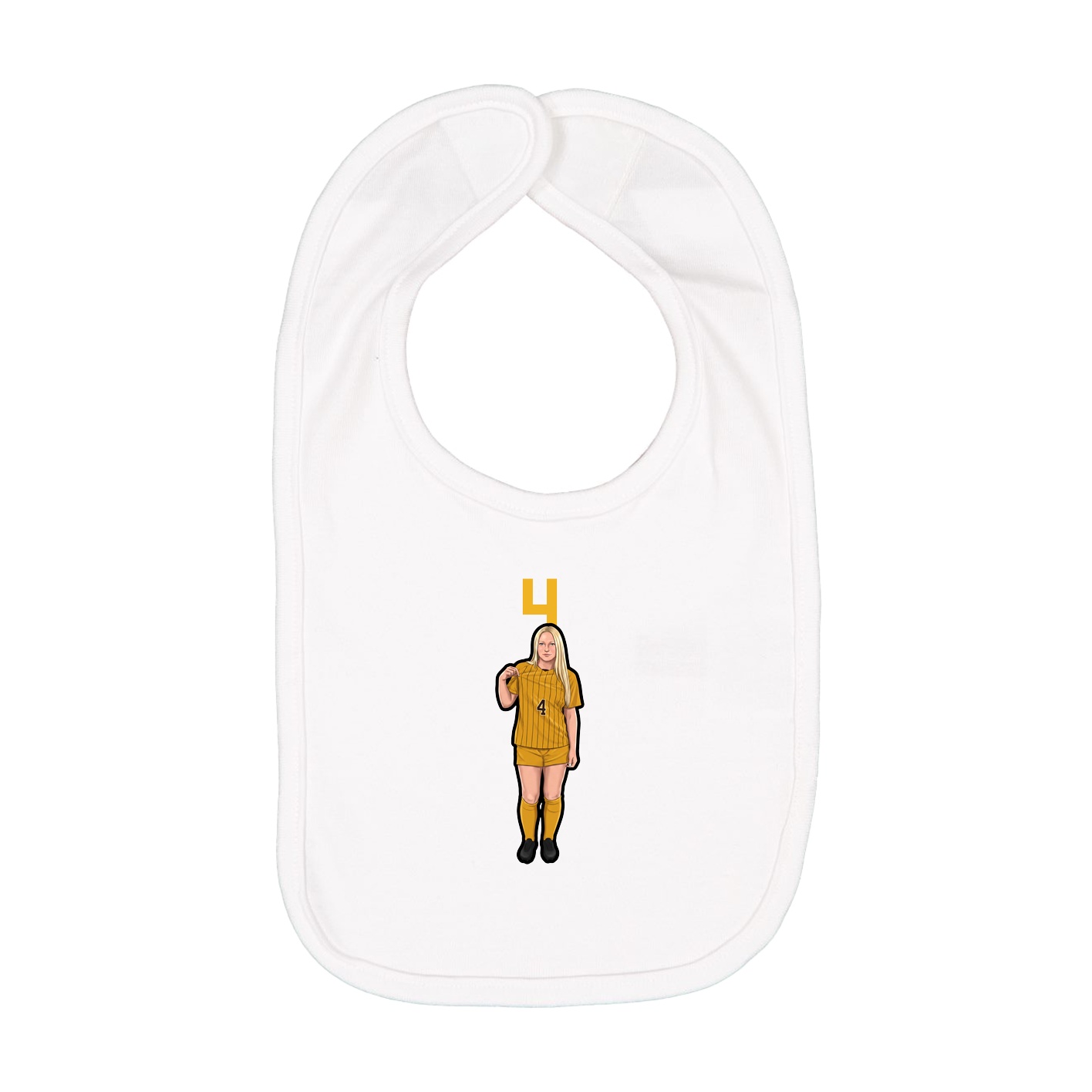 Infant Bib — Number Top in White