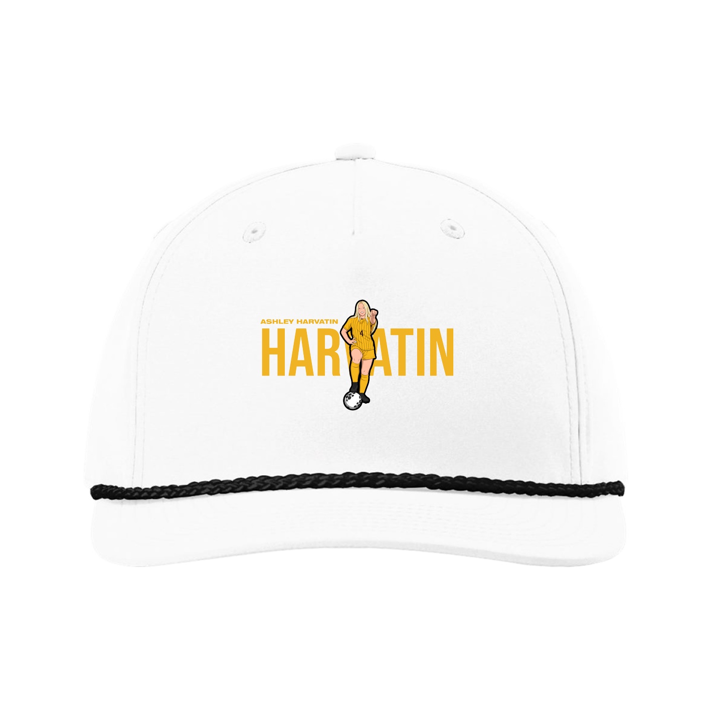 Five-Panel Classic Rope Cap — Player Name in White