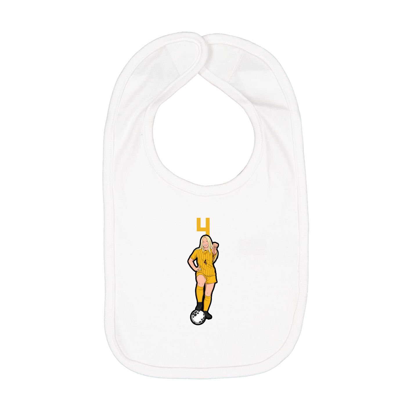 Infant Bib — Number Top in White