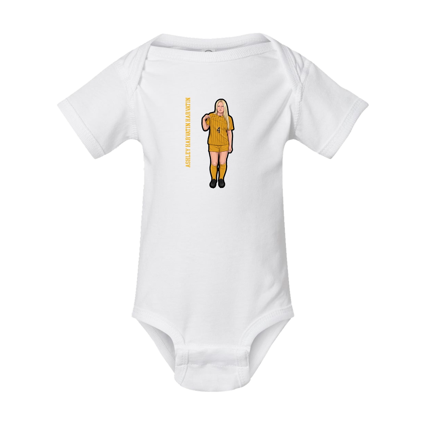 Baby Onesie — Name Vertical in White