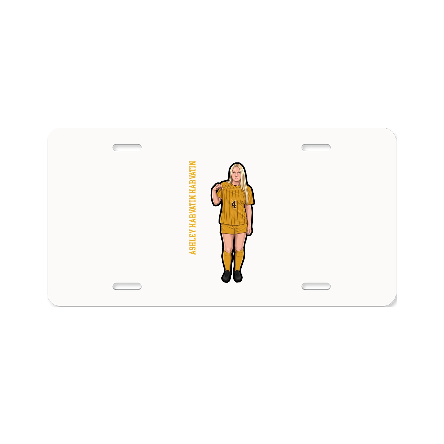 License Plate — Name Vertical in Classic