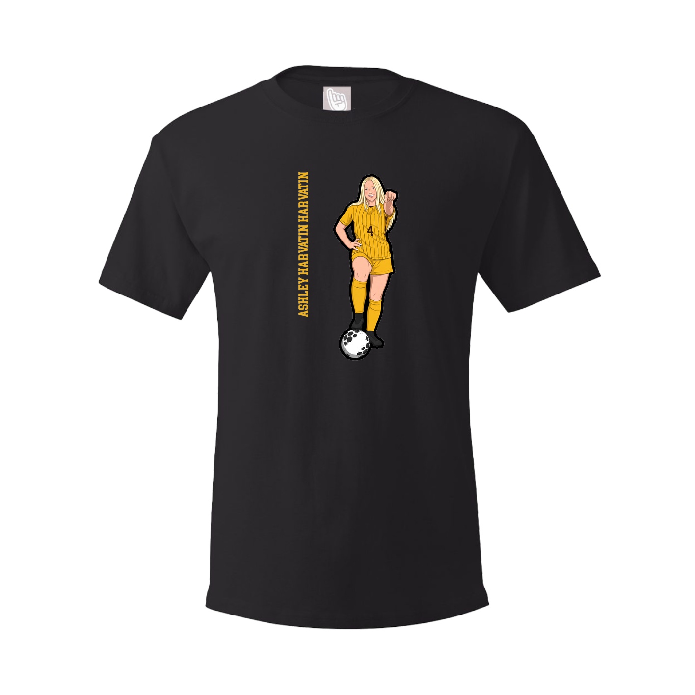Youth Tee — Name Vertical in Black