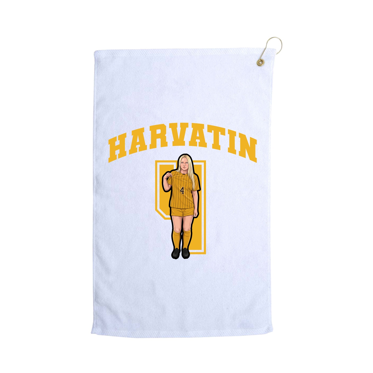 Golf Towel — Number in White