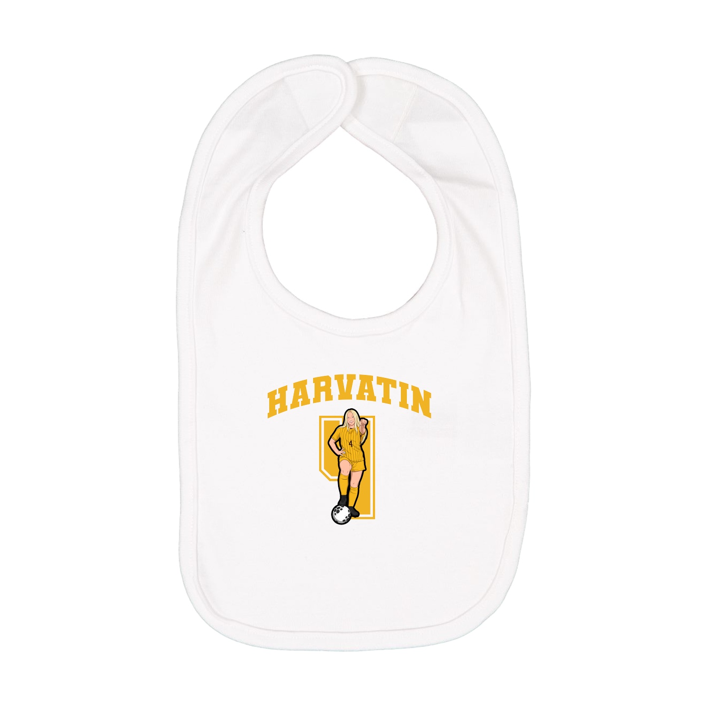 Infant Bib — Number in White