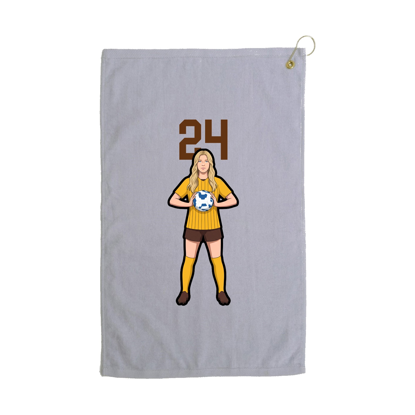 Golf Towel — Number Top in Grey