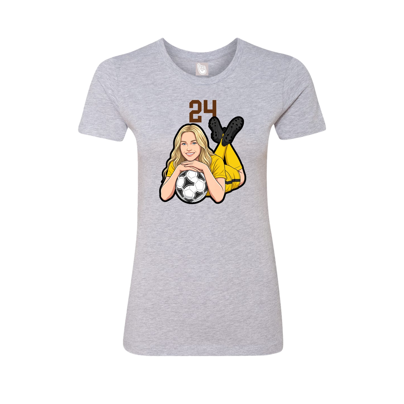 Fitted Women's Tee — Number Top in Grey