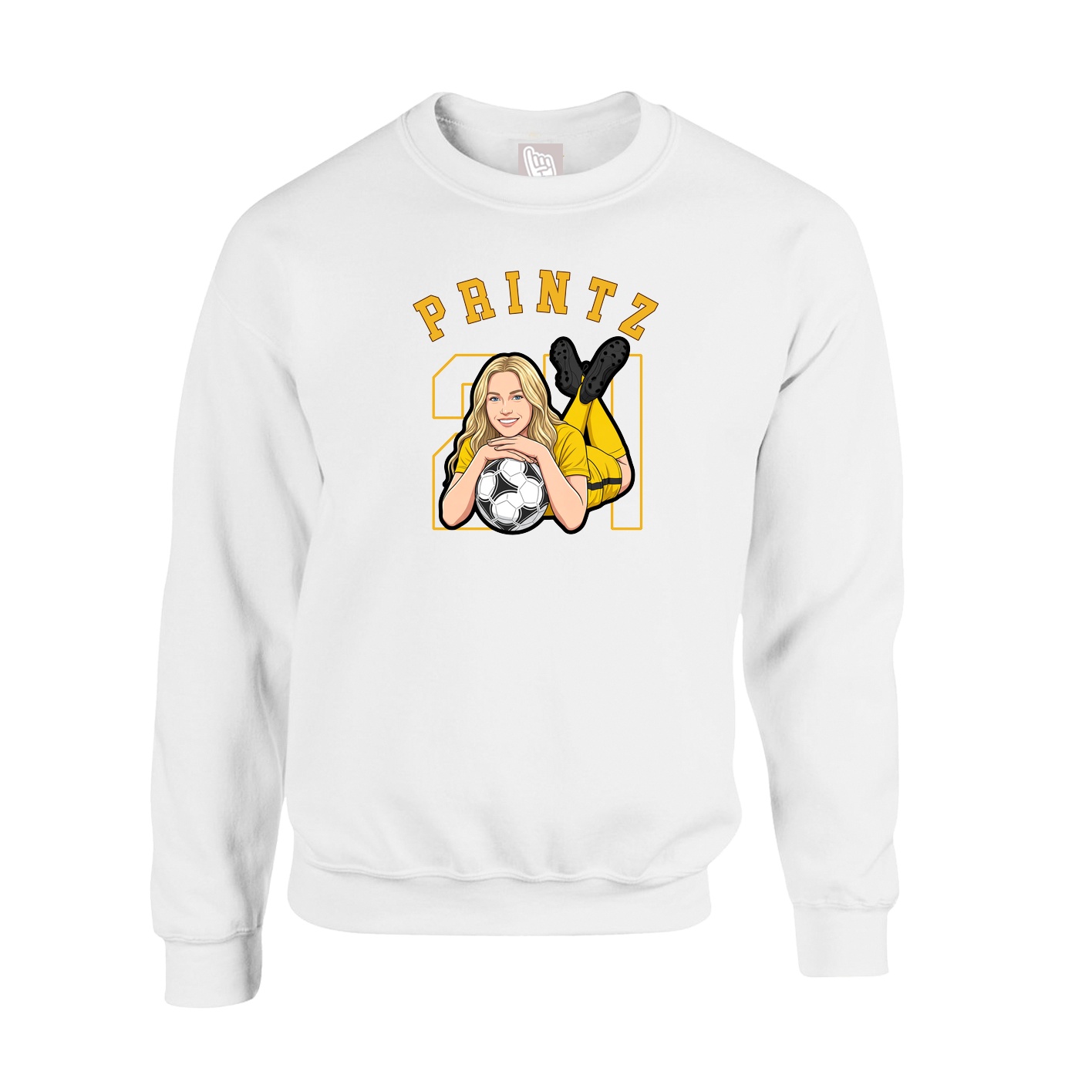 Fleece Crew — Shirsey Arch in White