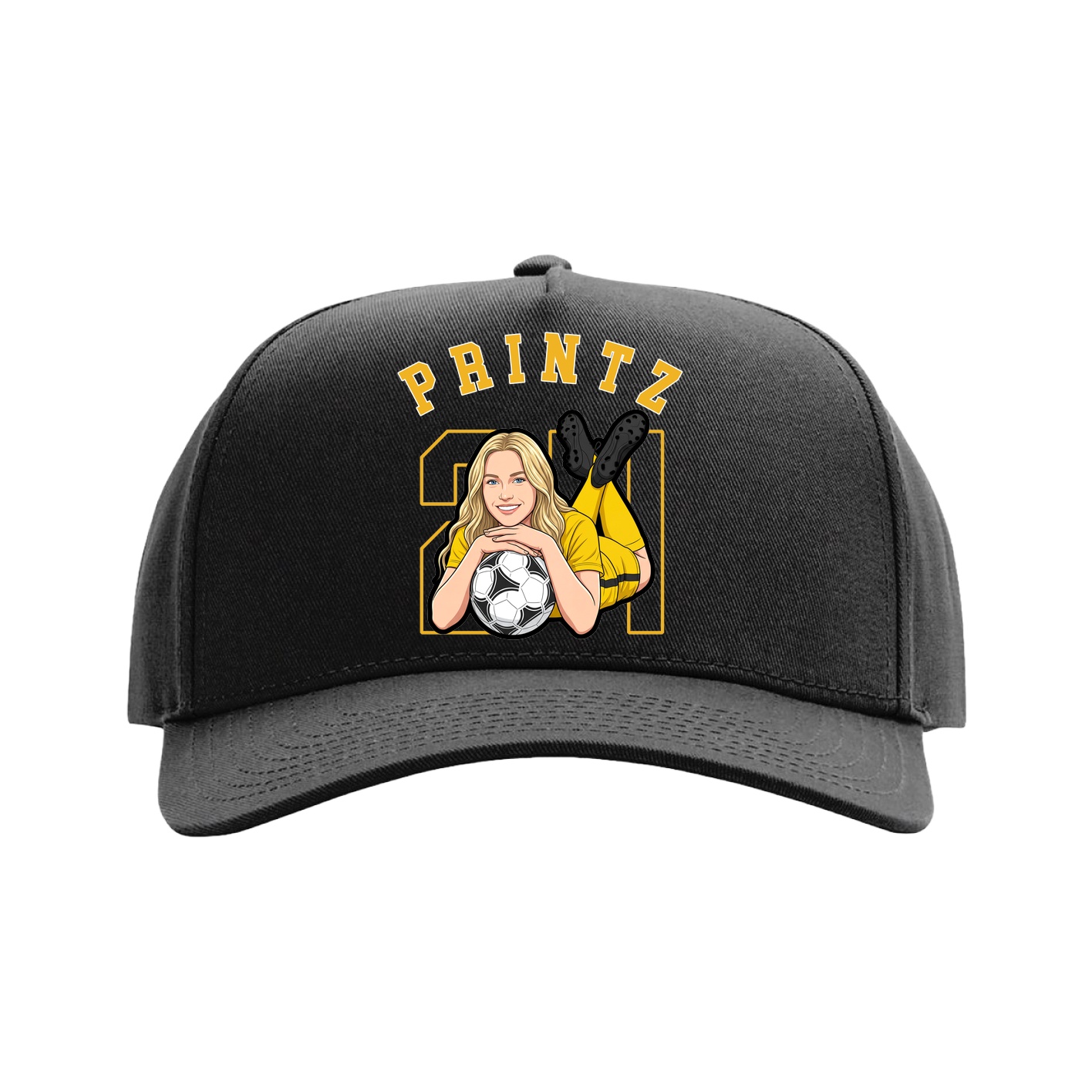 Full Fabric Five-Panel Champ Cap — Shirsey Arch in Black