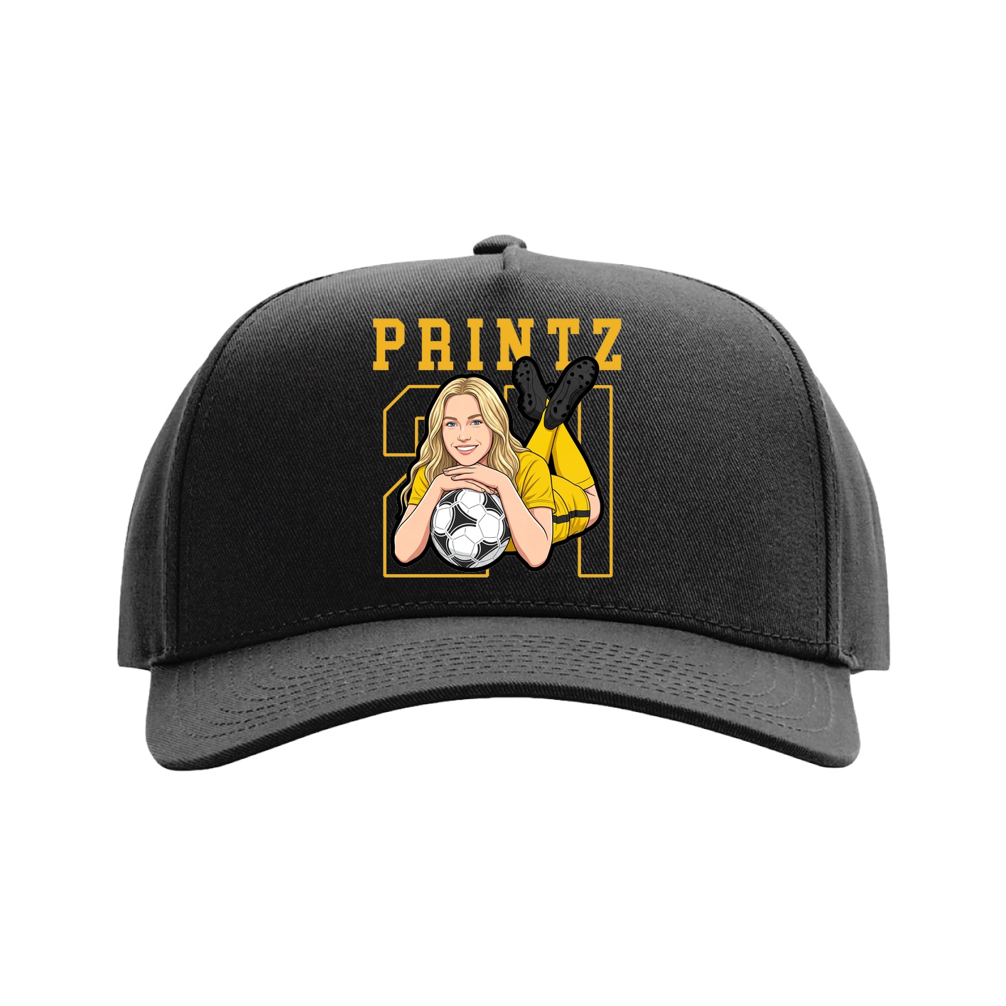 Full Fabric Five-Panel Champ Cap — Shirsey in Black
