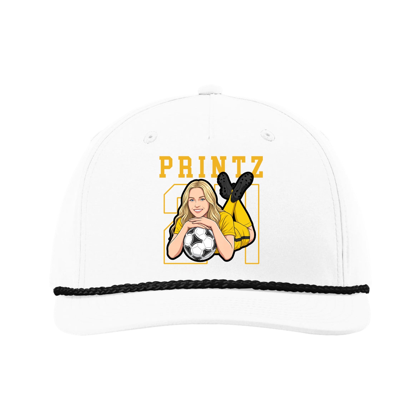 Five-Panel Classic Rope Cap — Shirsey in White