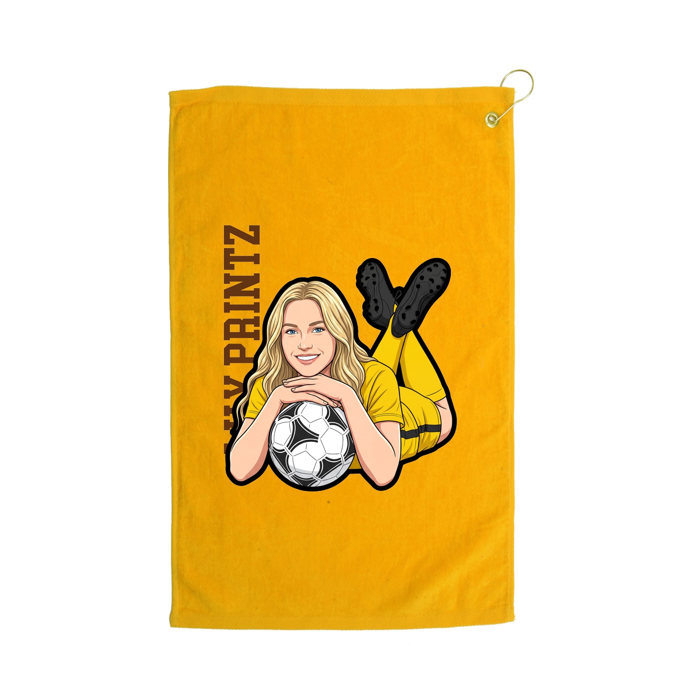 Golf Towel — Name Vertical in Gold