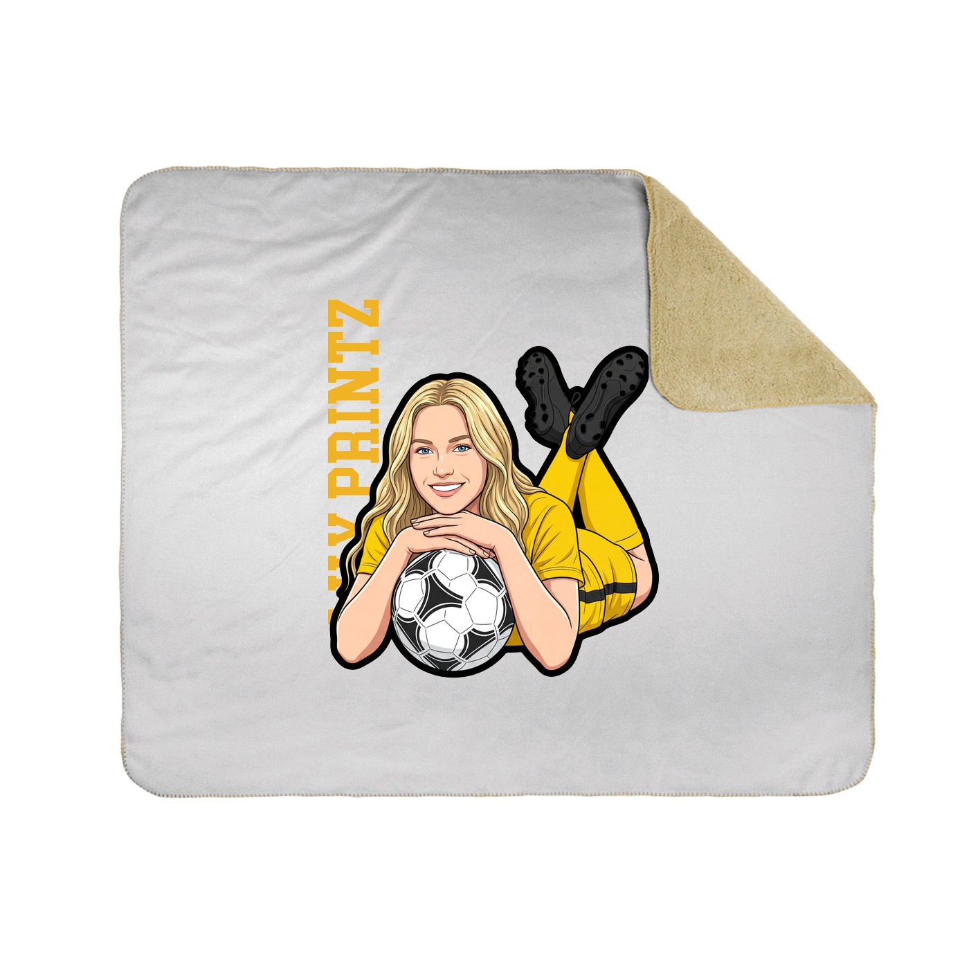 Throw Blanket — Name Vertical in White