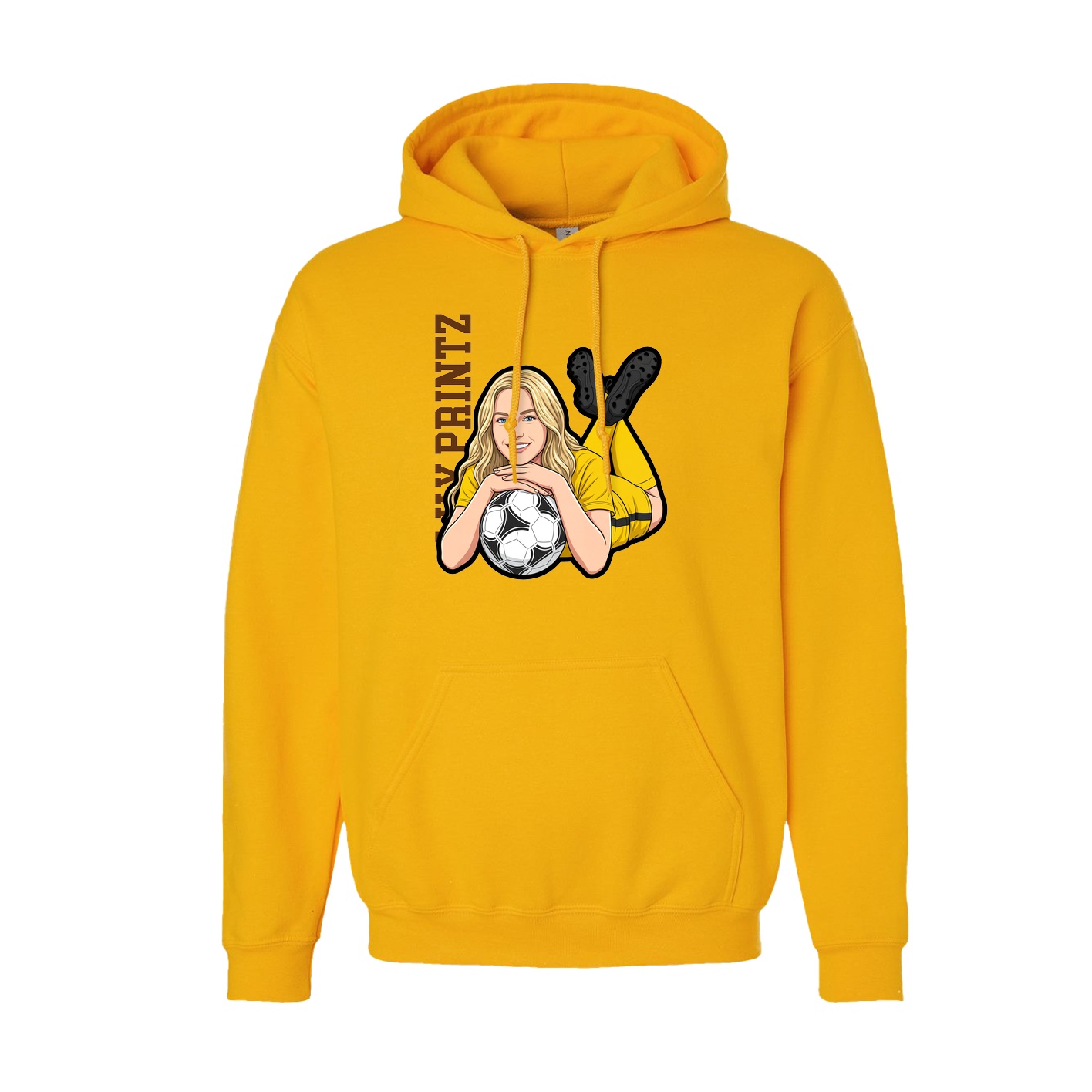Youth Hoodie — Name Vertical in Gold