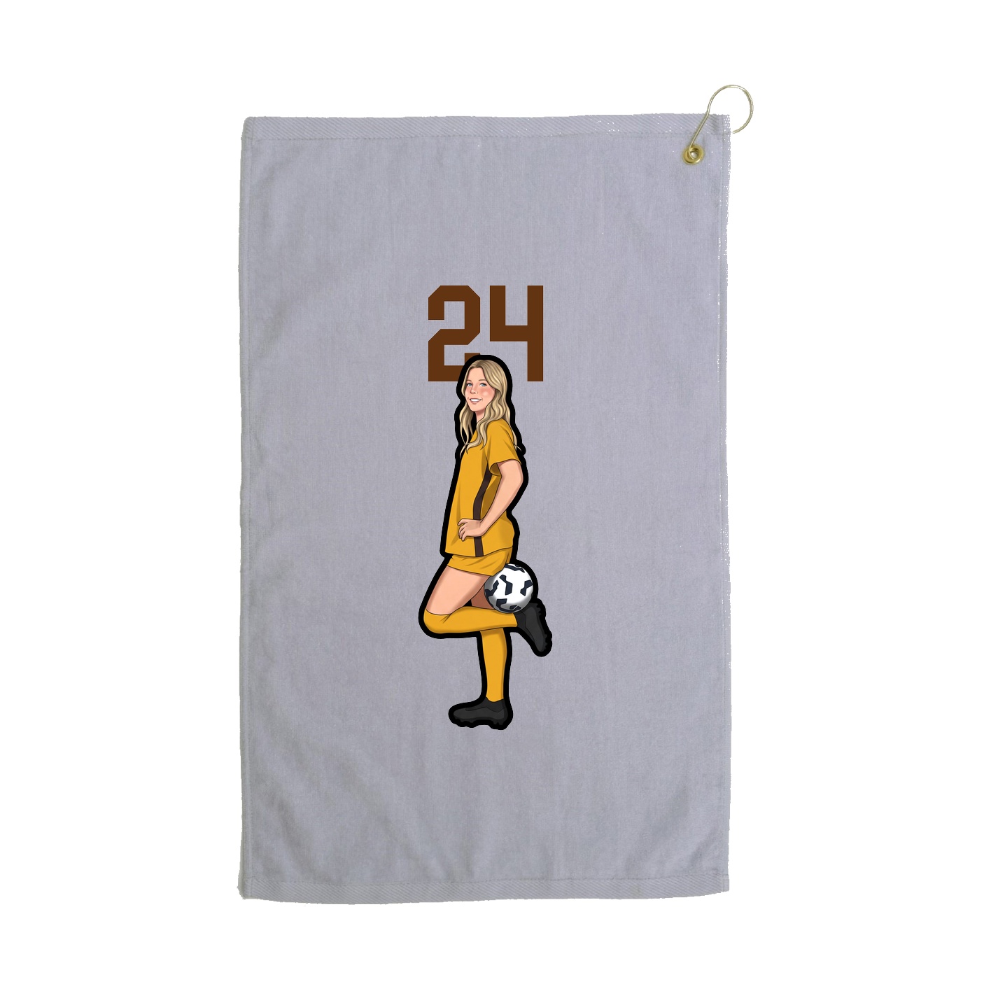 Golf Towel — Number Top in Grey