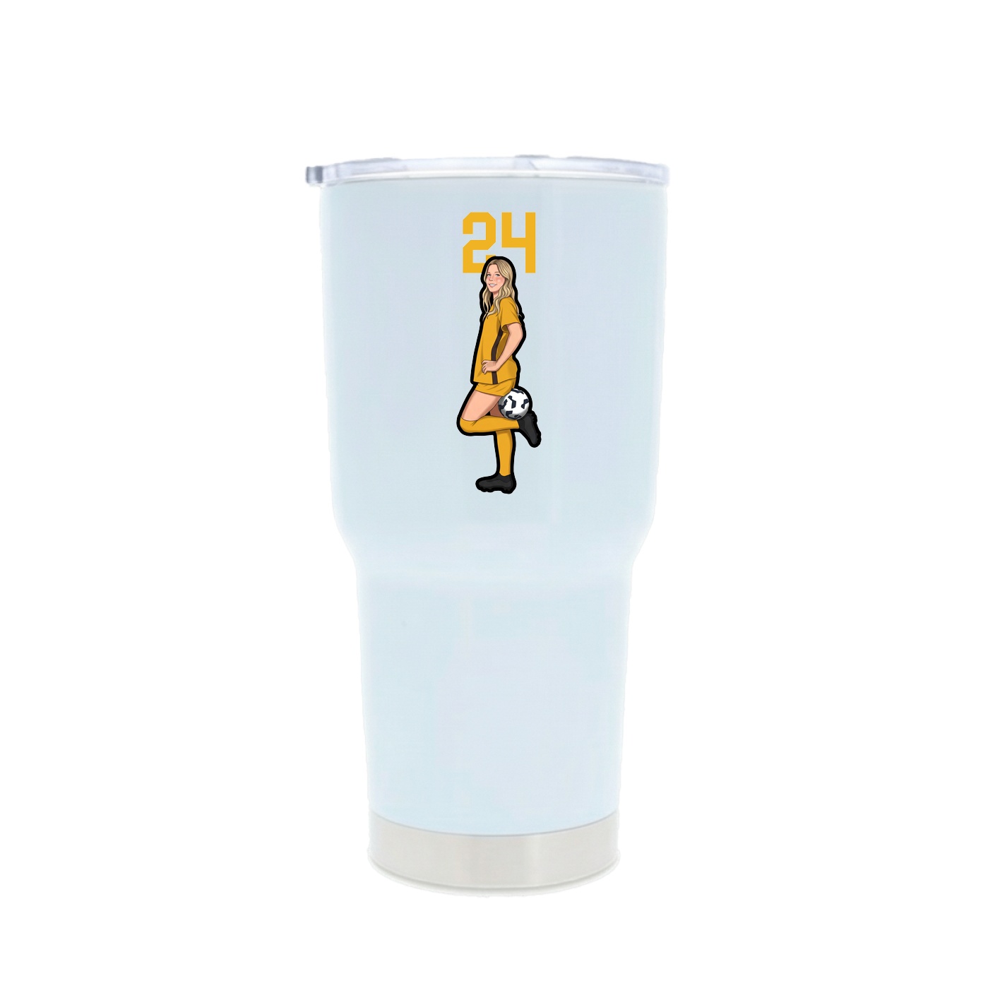 30oz Stainless Steel Tumbler — Number Top in White