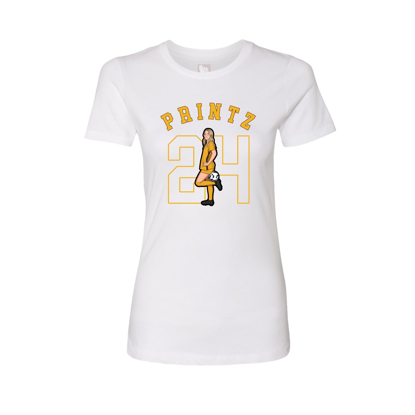Fitted Women's Tee — Shirsey Arch in White