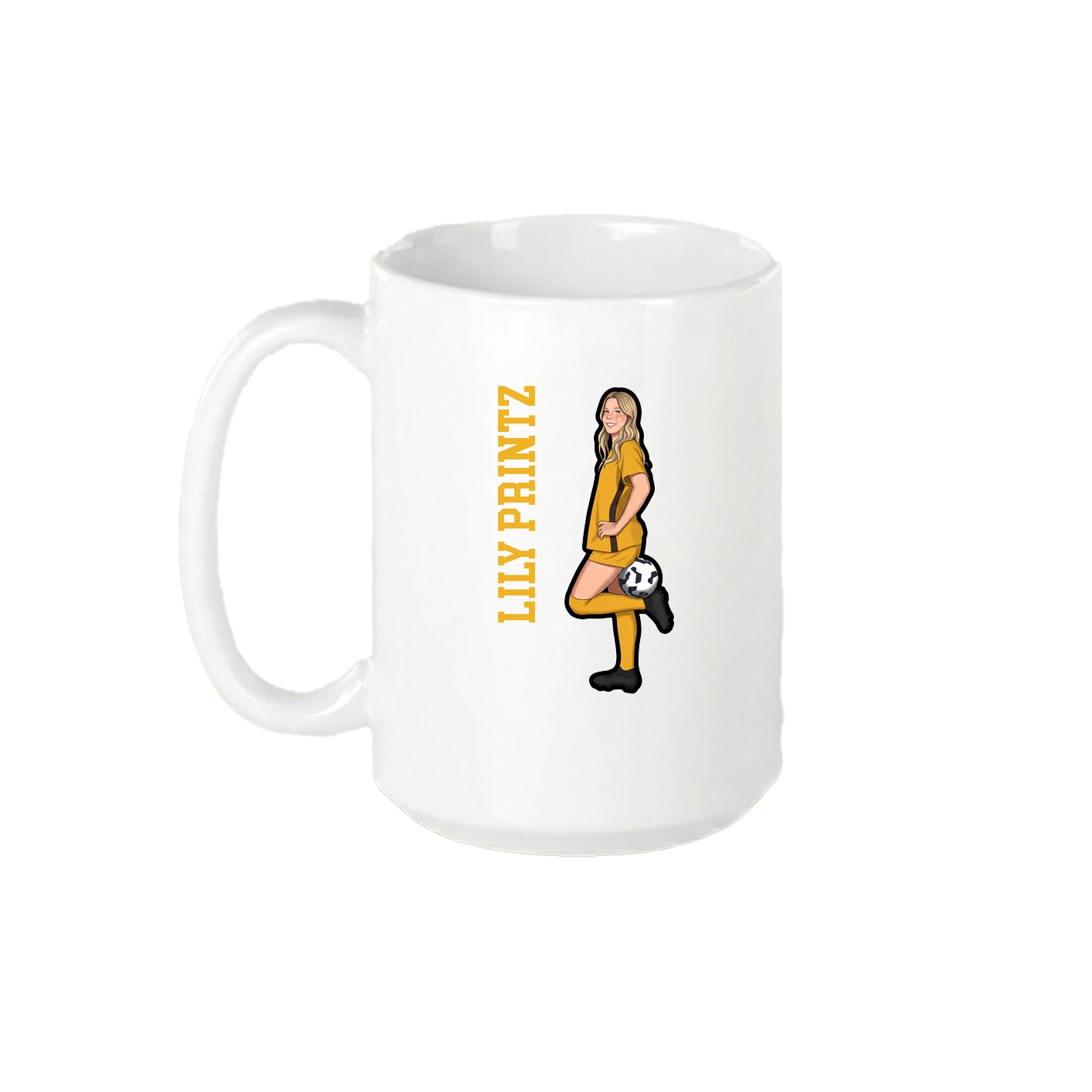 15oz Coffee Mug — Name Vertical in White