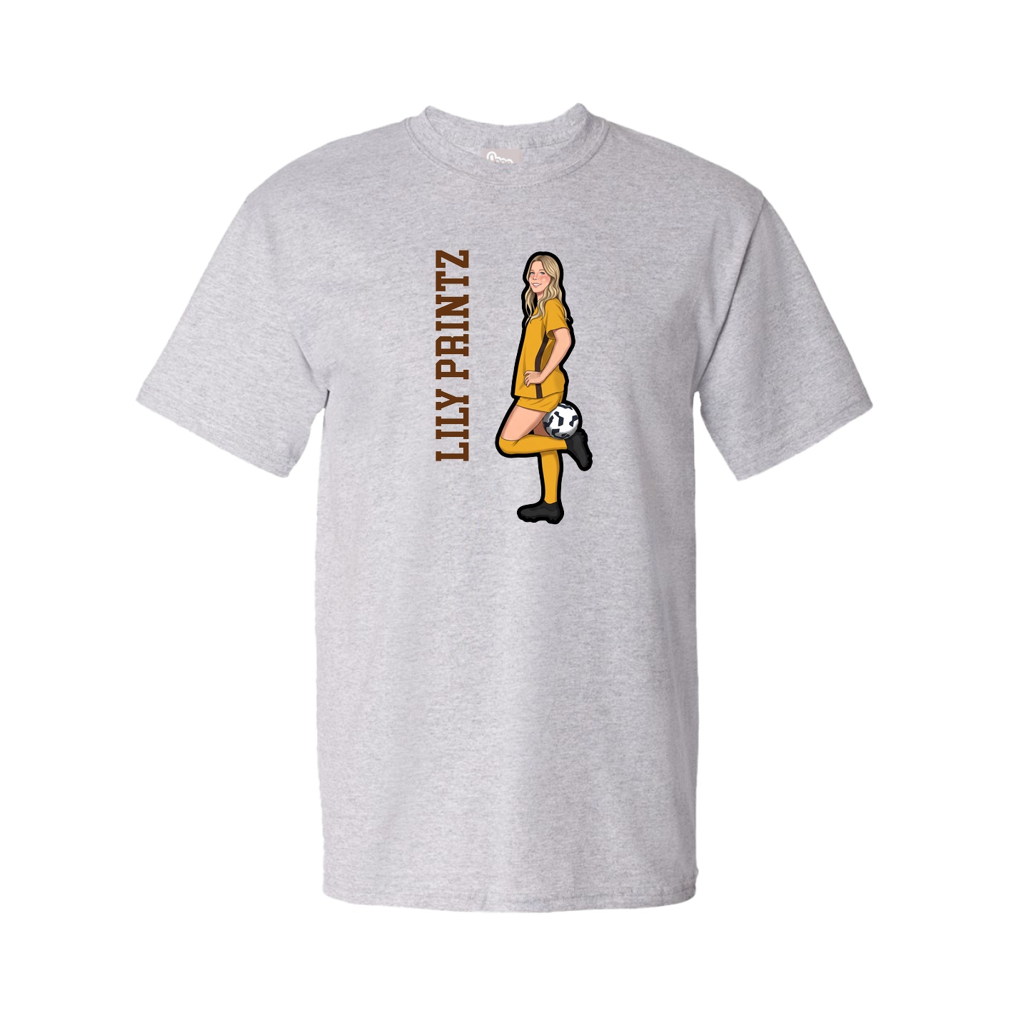 Tee — Name Vertical in Grey