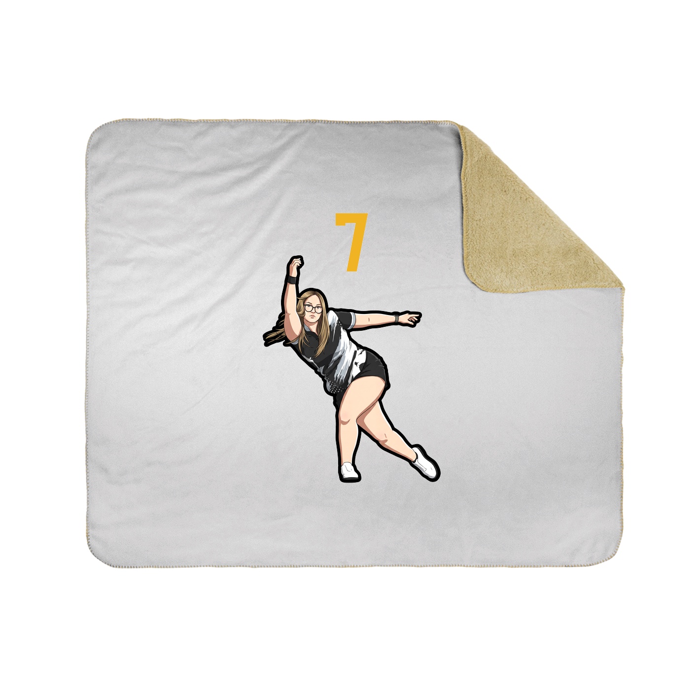 Throw Blanket — Number Top in White