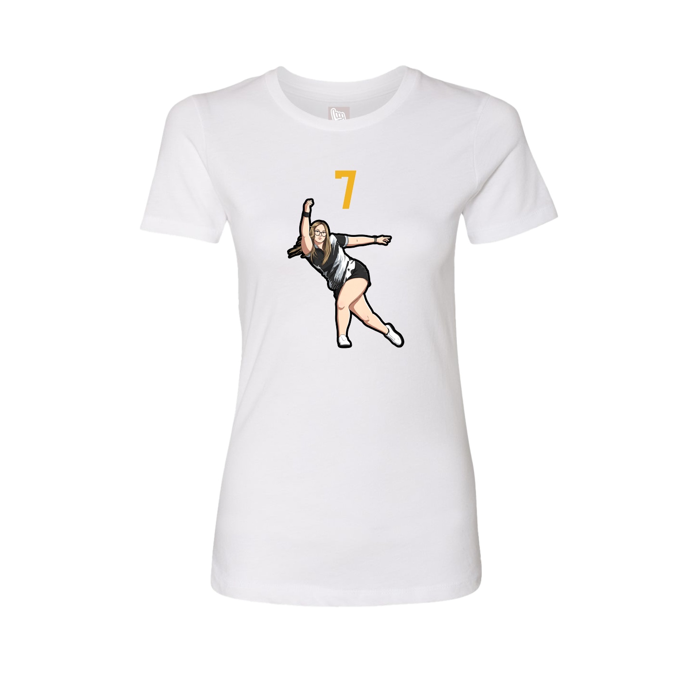 Fitted Women's Tee — Number Top in White