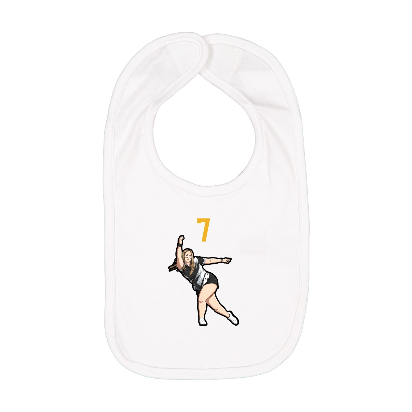 Infant Bib — Number Top in White