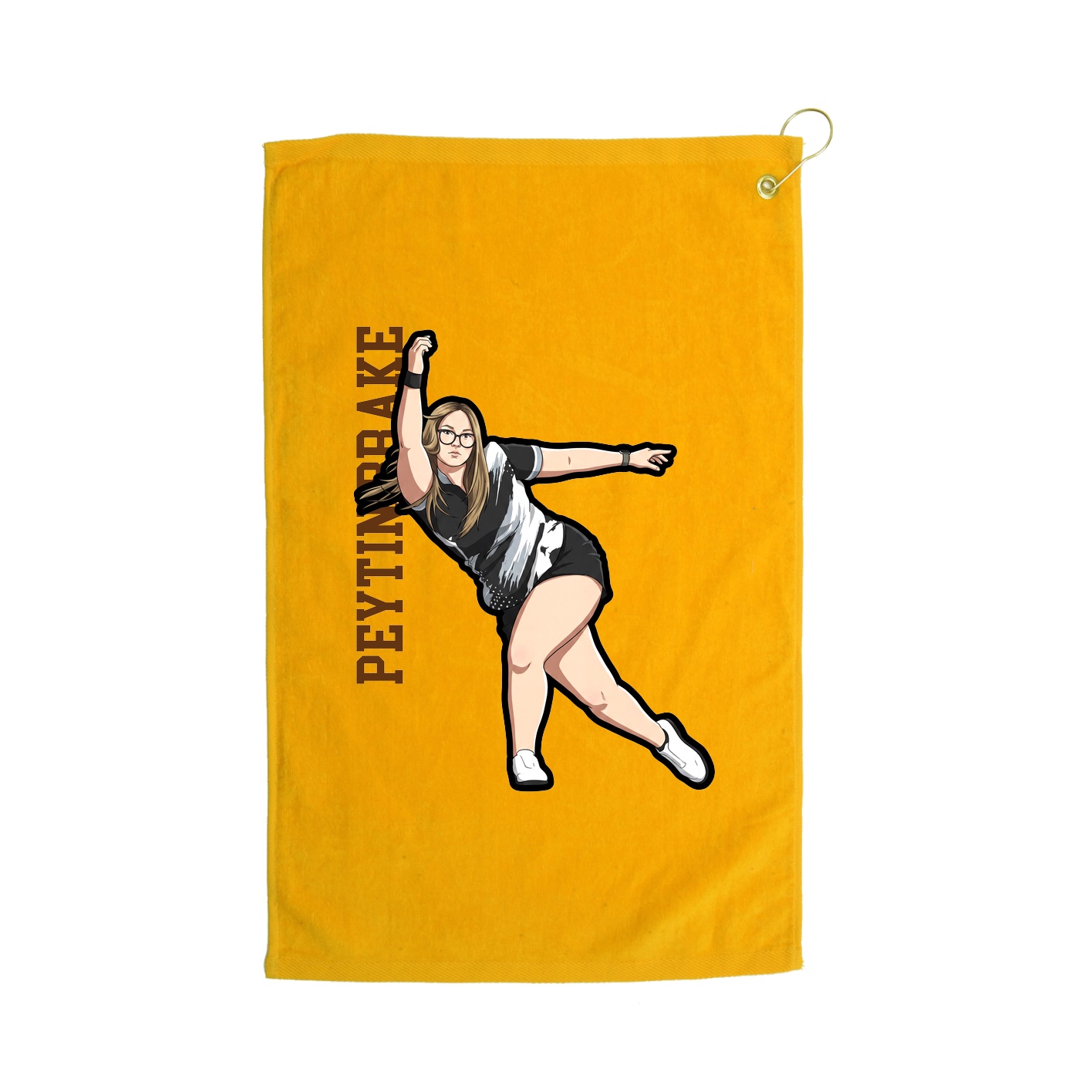 Golf Towel — Name Vertical in Gold
